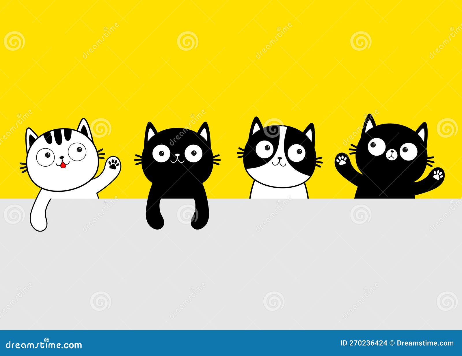 Black Cat Icon Cute Funny Cartoon Smiling Character Kawaii Animal