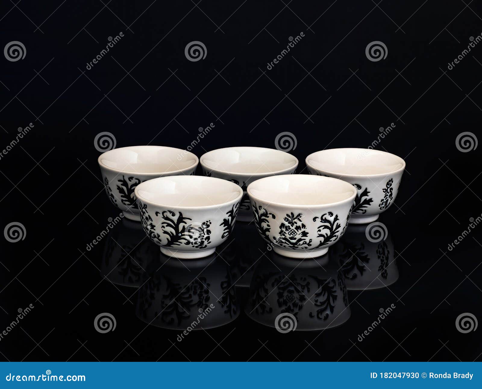 Japanese tea cups on black stock photo. Image of health 182047930