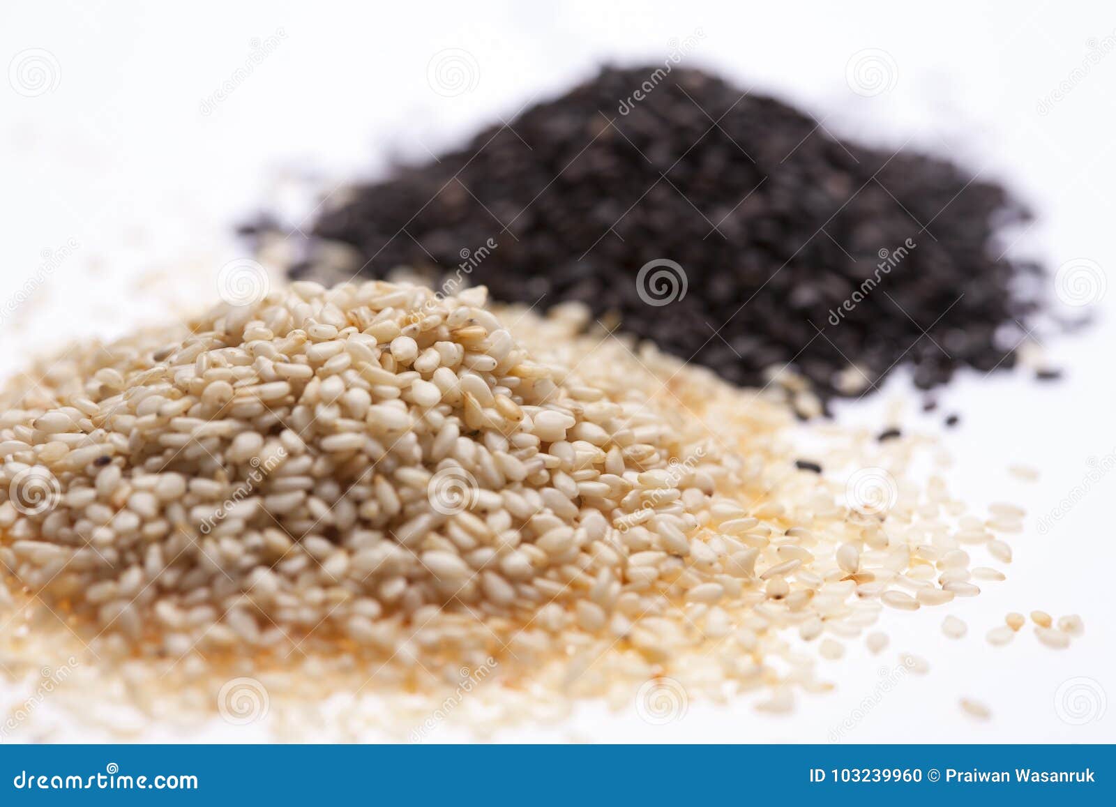 White and Black Sesame Seed Stock Photo Image of healthy, isolated
