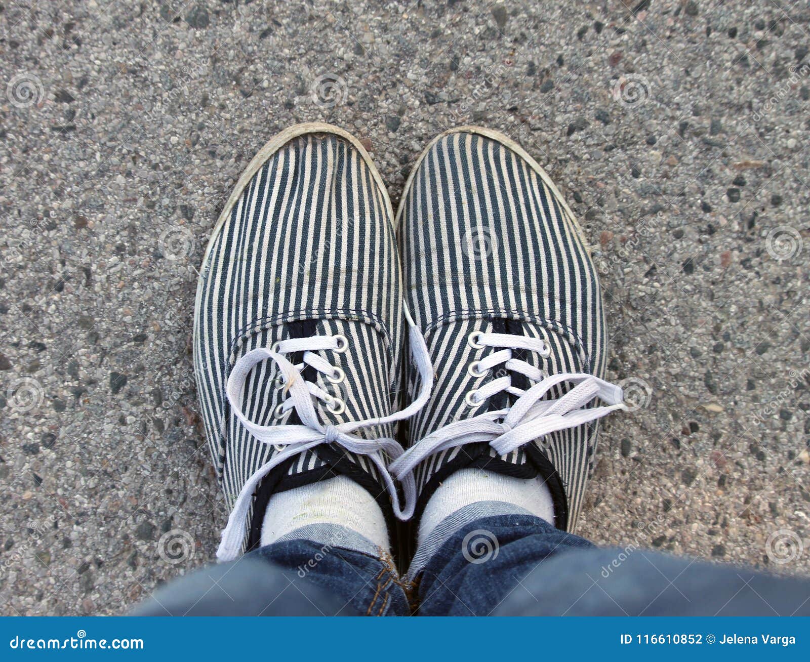 Sneakers stock photo. Image of jeans, socks, pants, stripes - 116610852