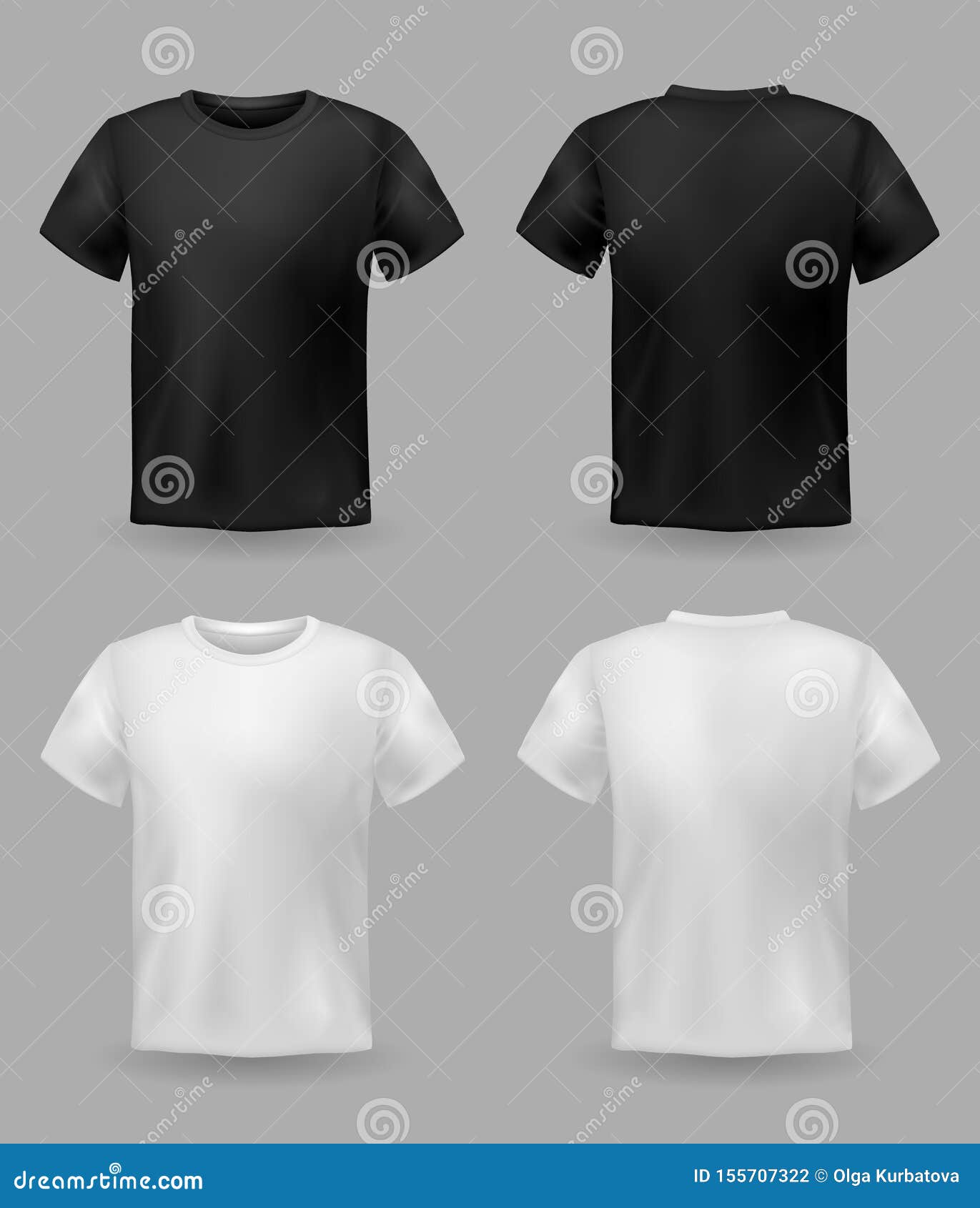 white and black t-shirt mockup. sport blank shirt template front and back view, men and women clothes for fashion print