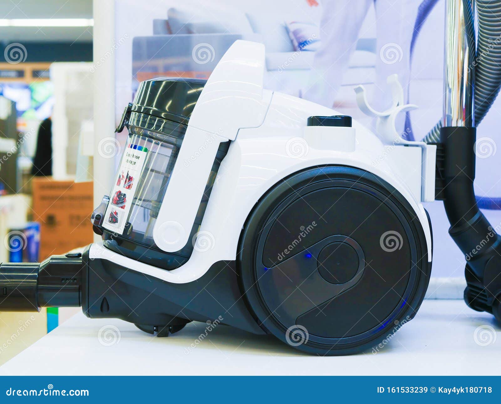 Whiteblack Vacuum Cleaner. at the Store Counter Editorial Stock Image