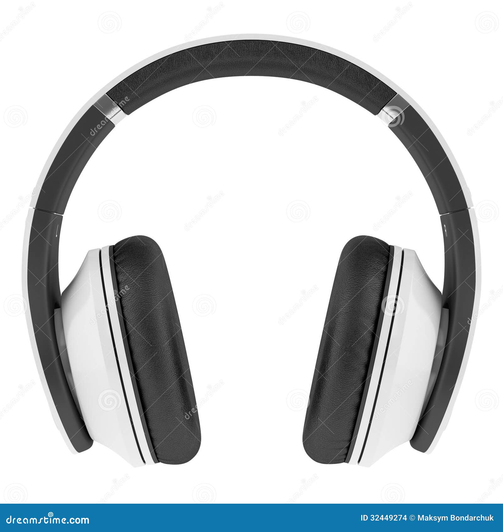 white and black wireless headphones  on white