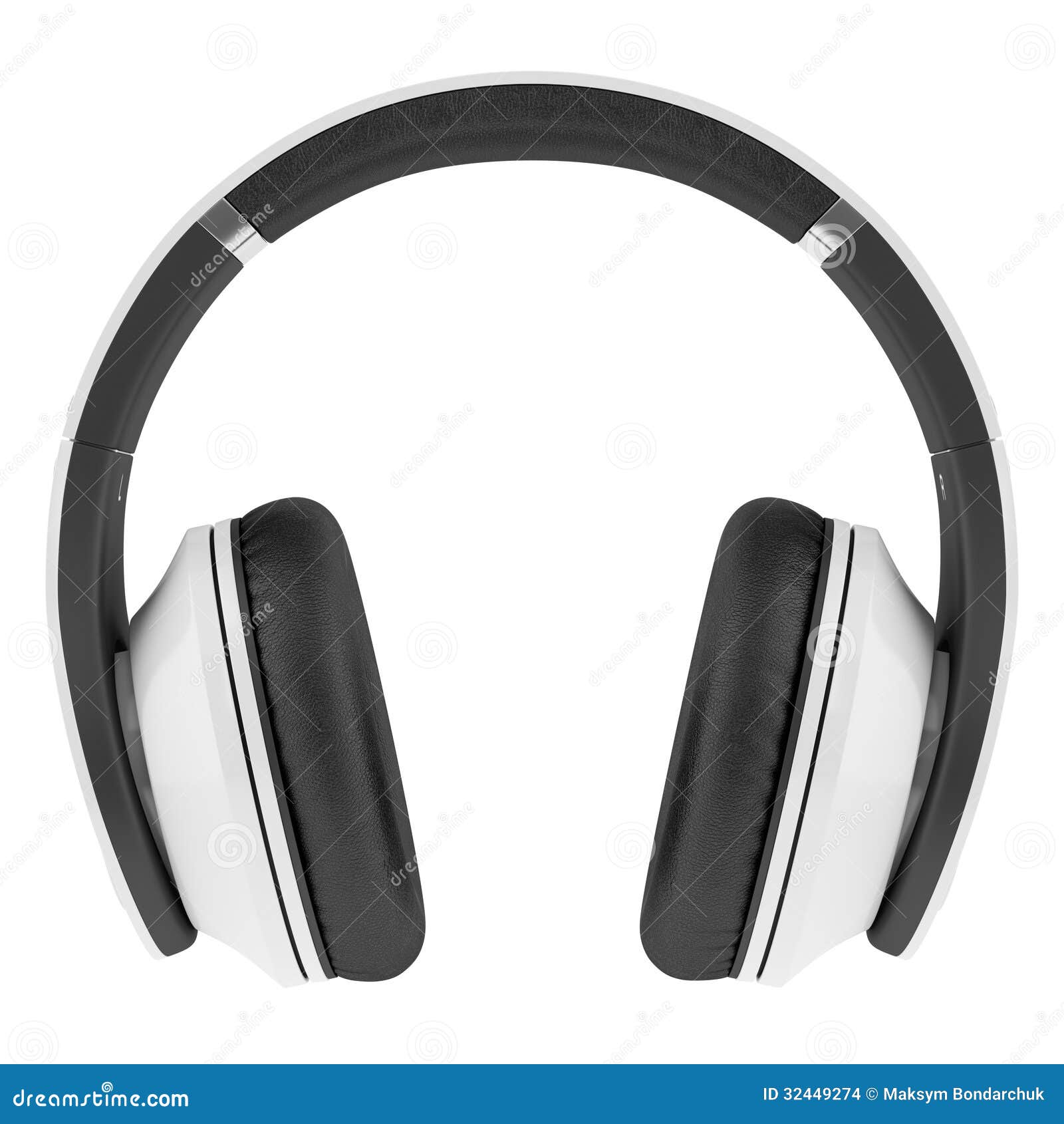 White and Black Wireless Headphones Isolated on White Stock Photo