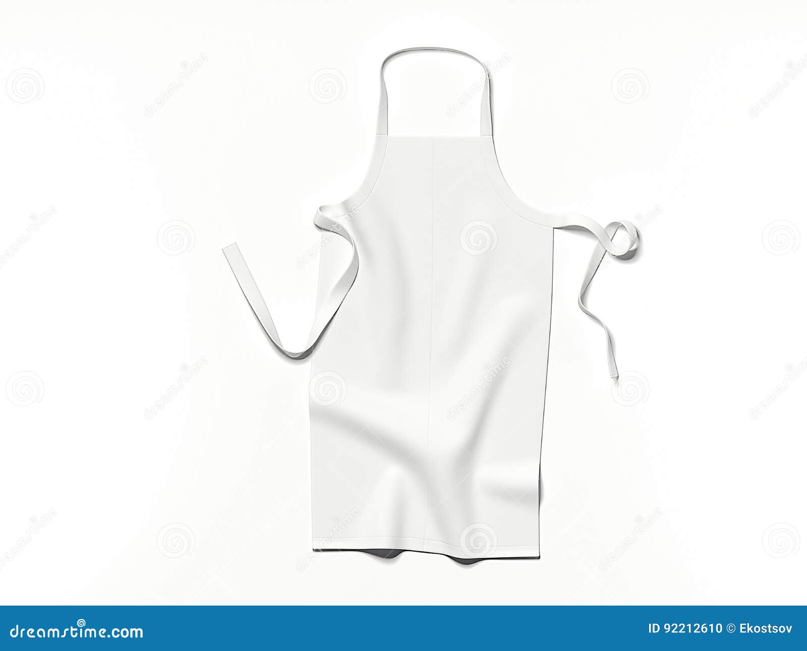 white blank apron. 3d rendering