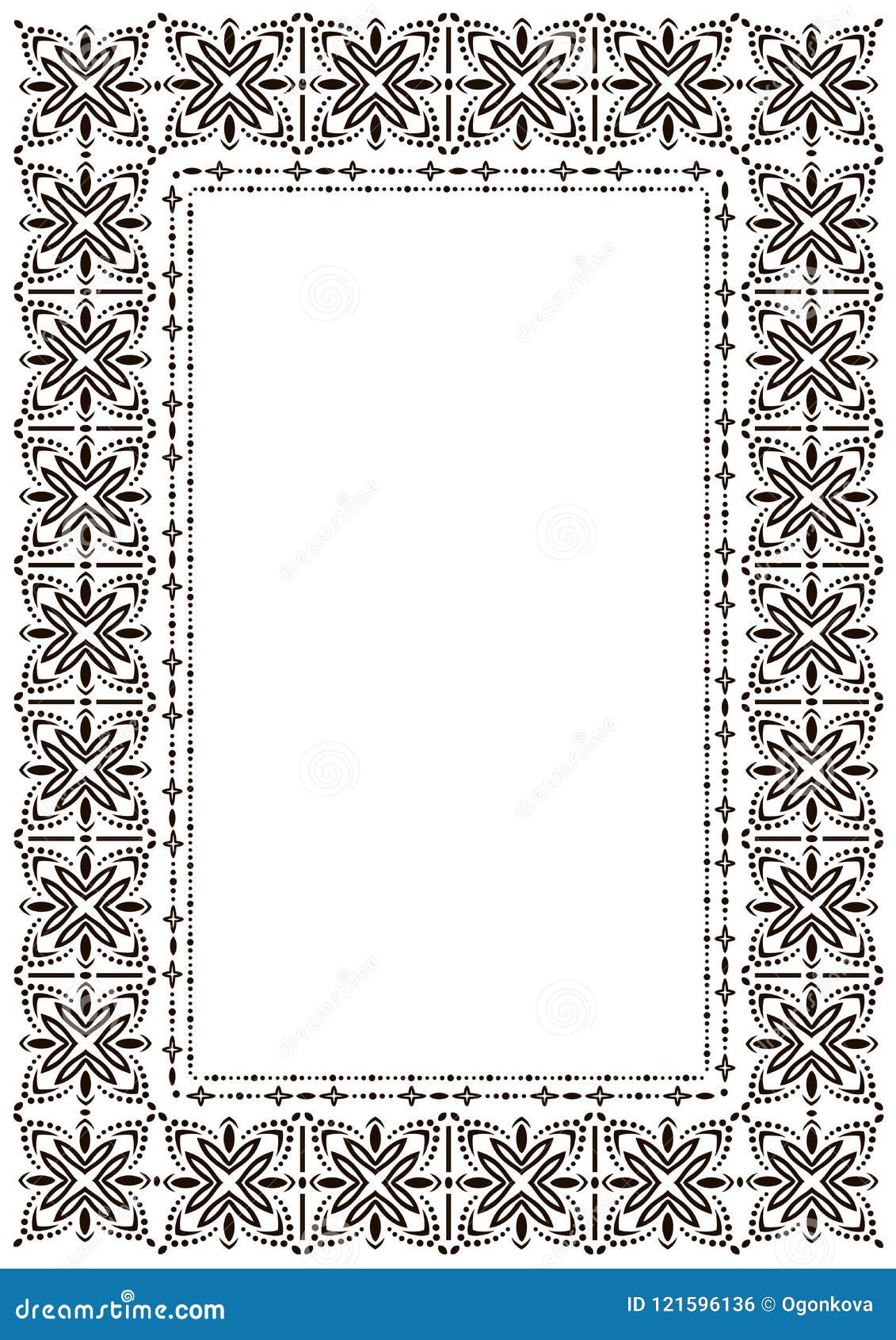 Frame Border Design Template Black And White Decorative Vector