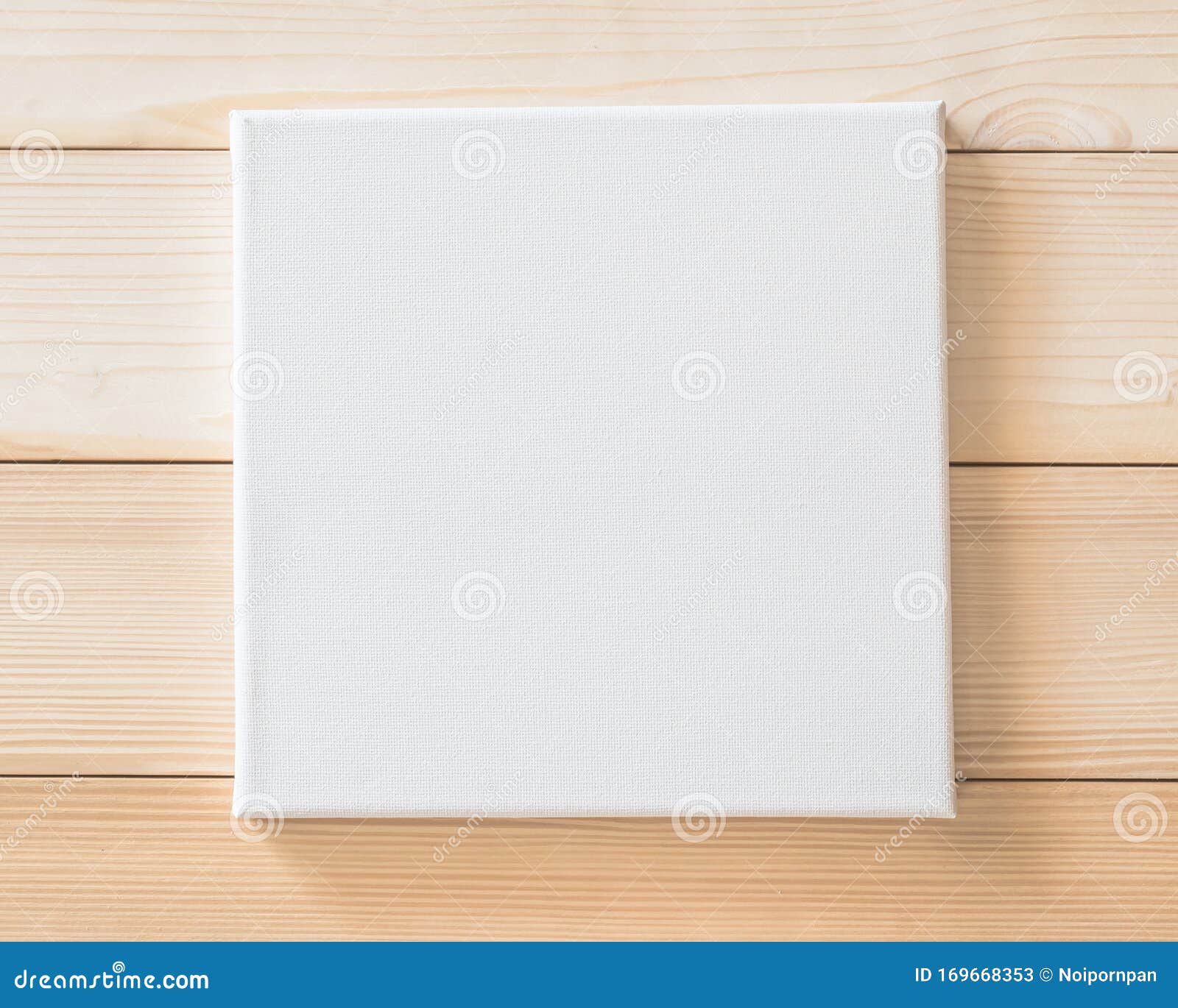 White Canvas On Stretcher On White Wall Stock Photo - Download