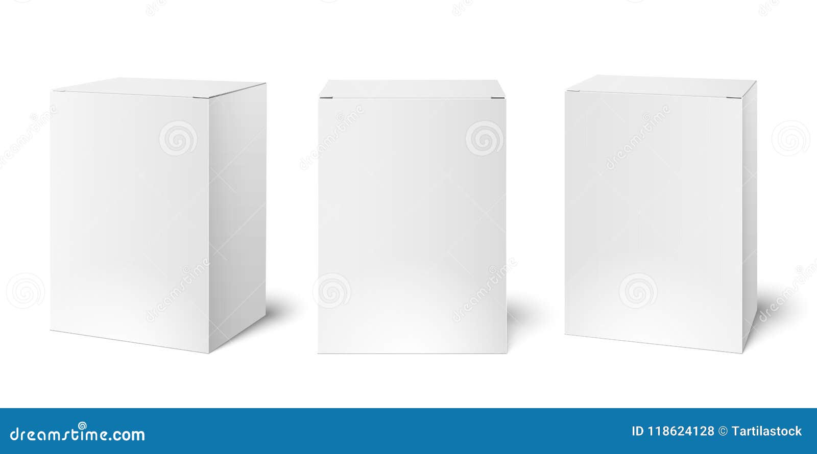 white blank cardboard package boxes mockup. medicament 3d realistic box packaging   template