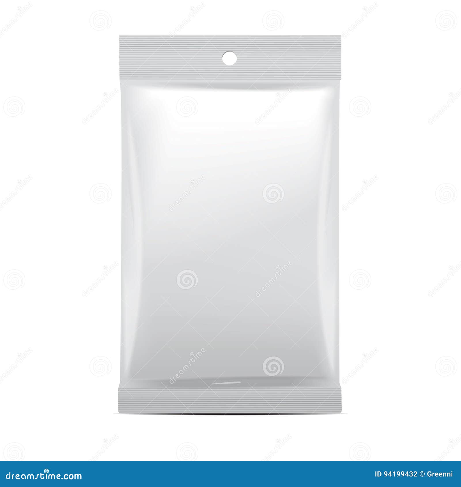 White clear plastic bag packaging for snack Vector Image