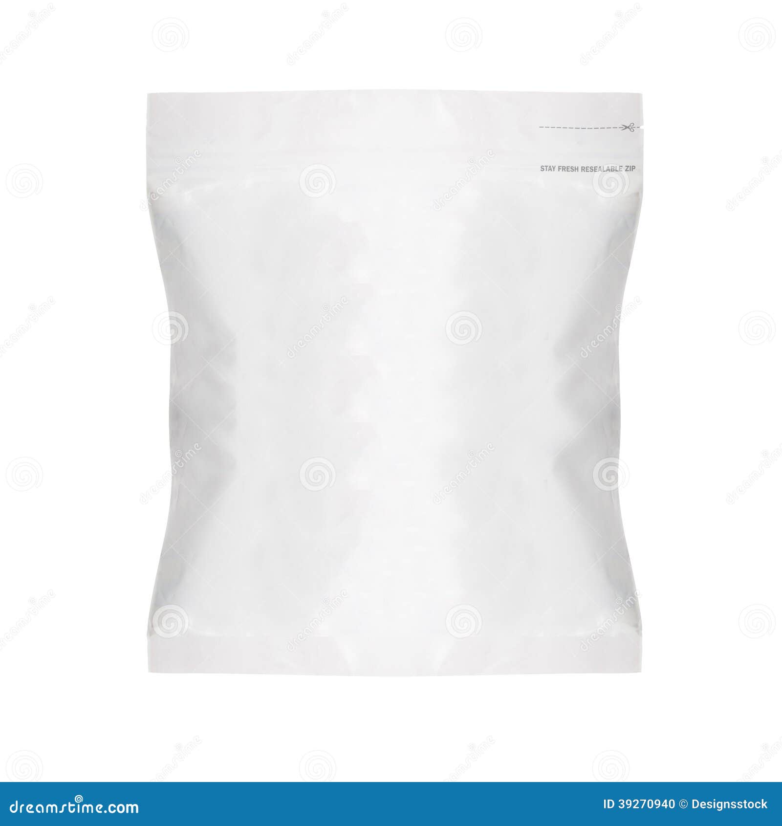 Download White Blank Foil Food Bag stock photo. Image of industrial ...