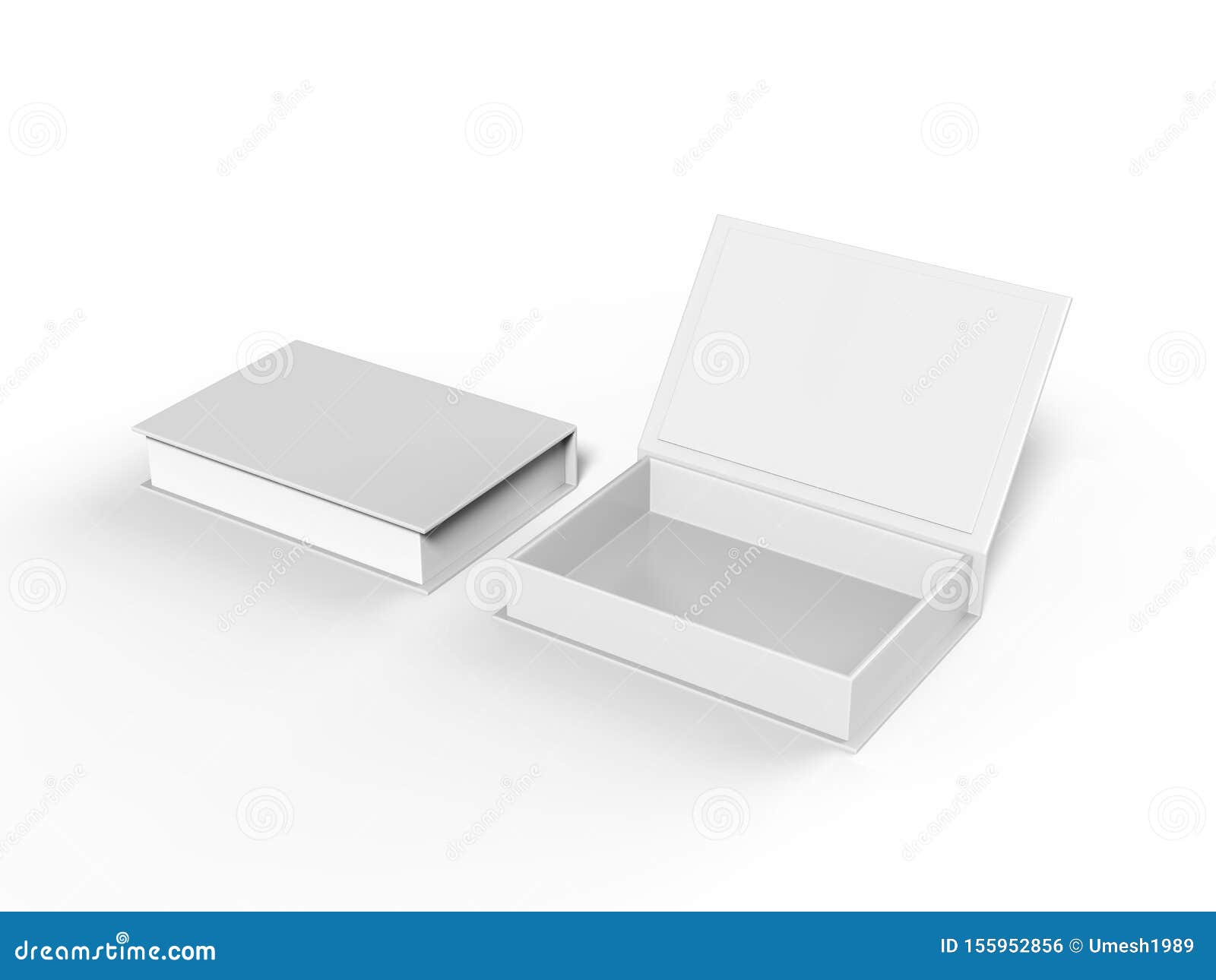 Download White Blank Hard Cardboard Rectangular Book Box Mock Up ...