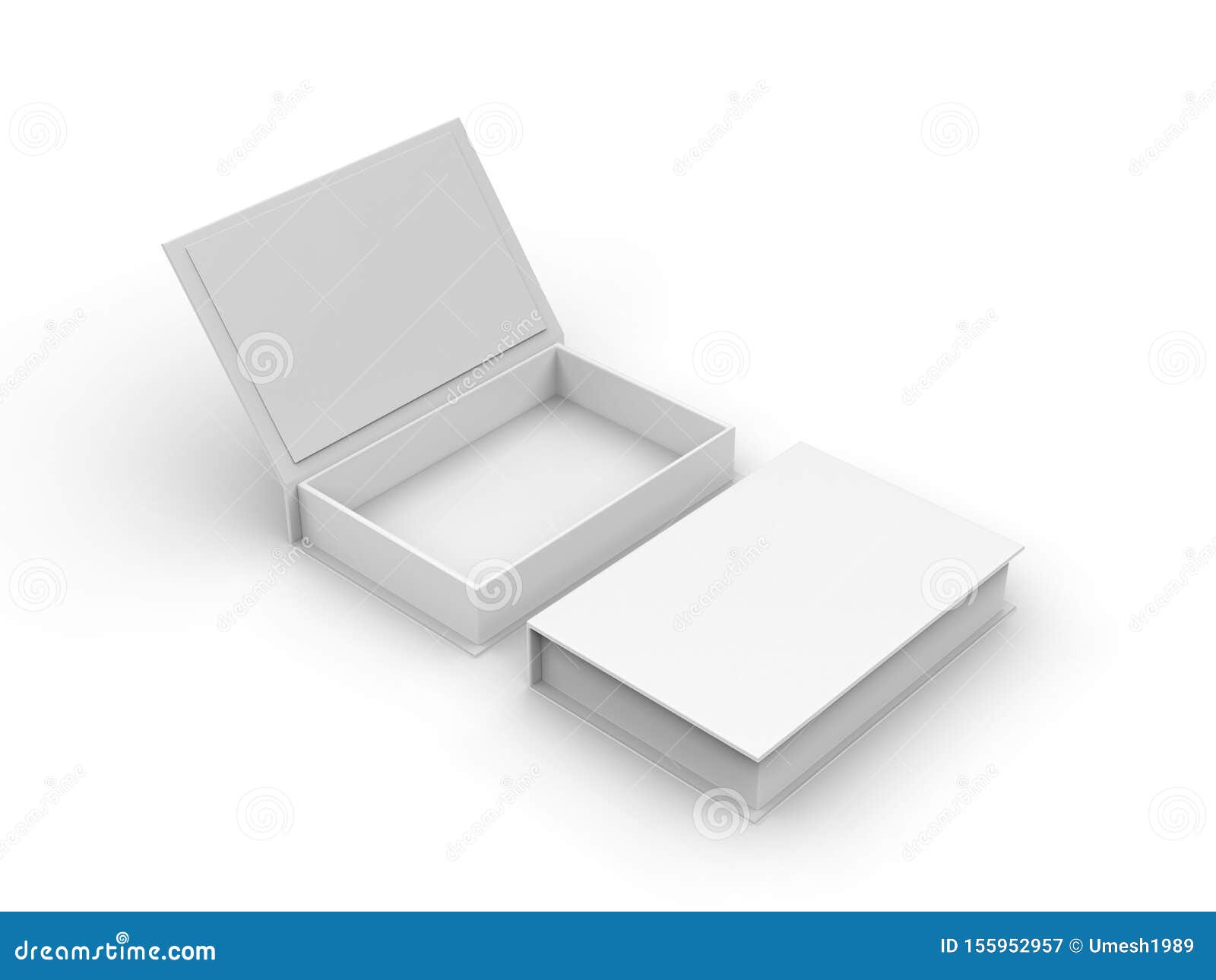 Download White Blank Hard Cardboard Rectangular Book Box Mock Up ...