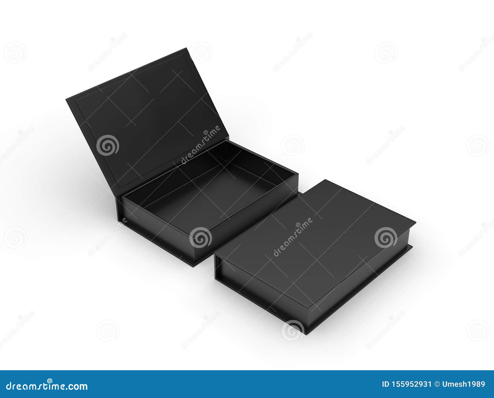 Download White Blank Hard Cardboard Rectangular Book Box Mock Up ...
