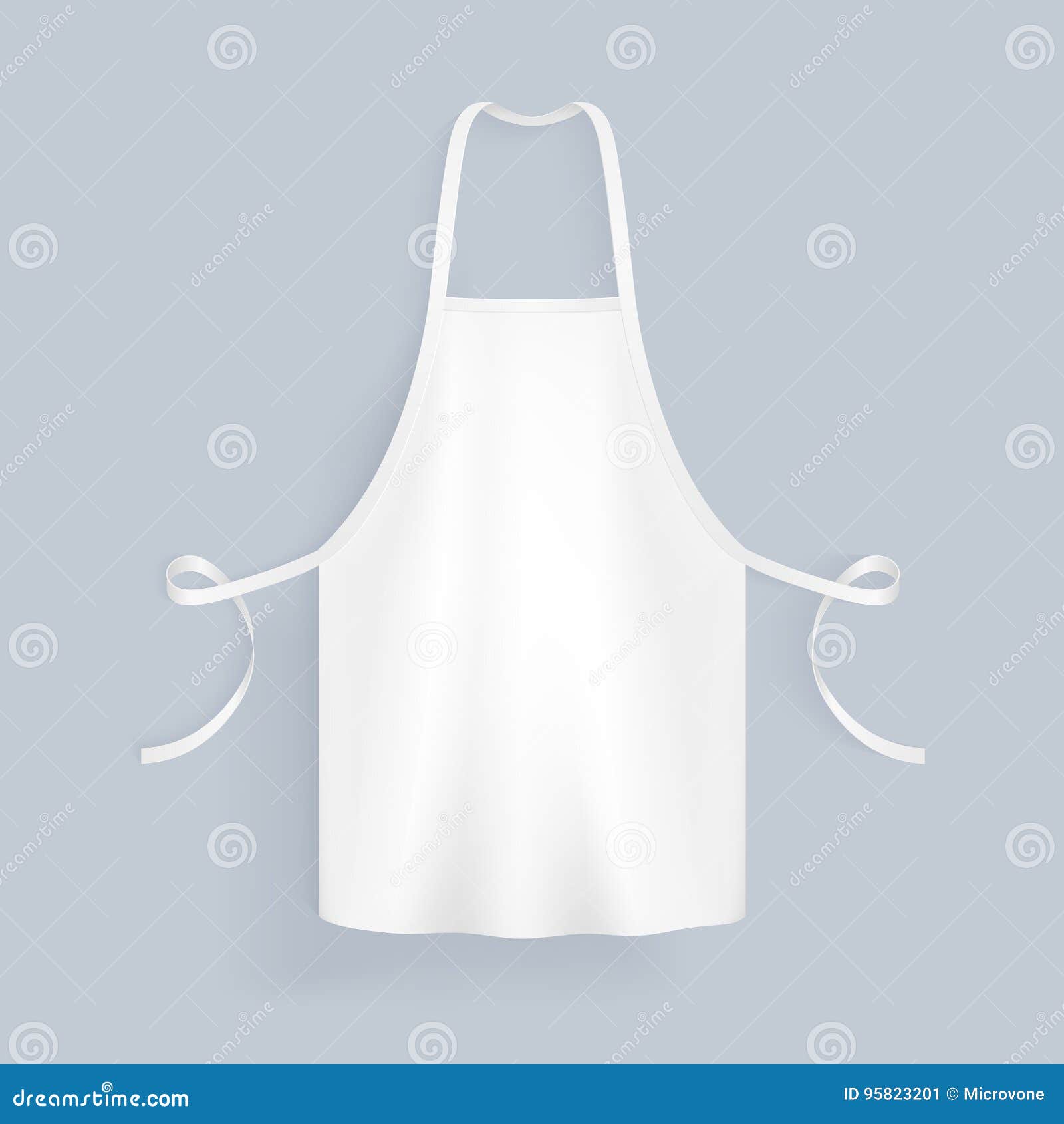 White Blank Kitchen Cotton Apron Vector Illustration Stock Vector