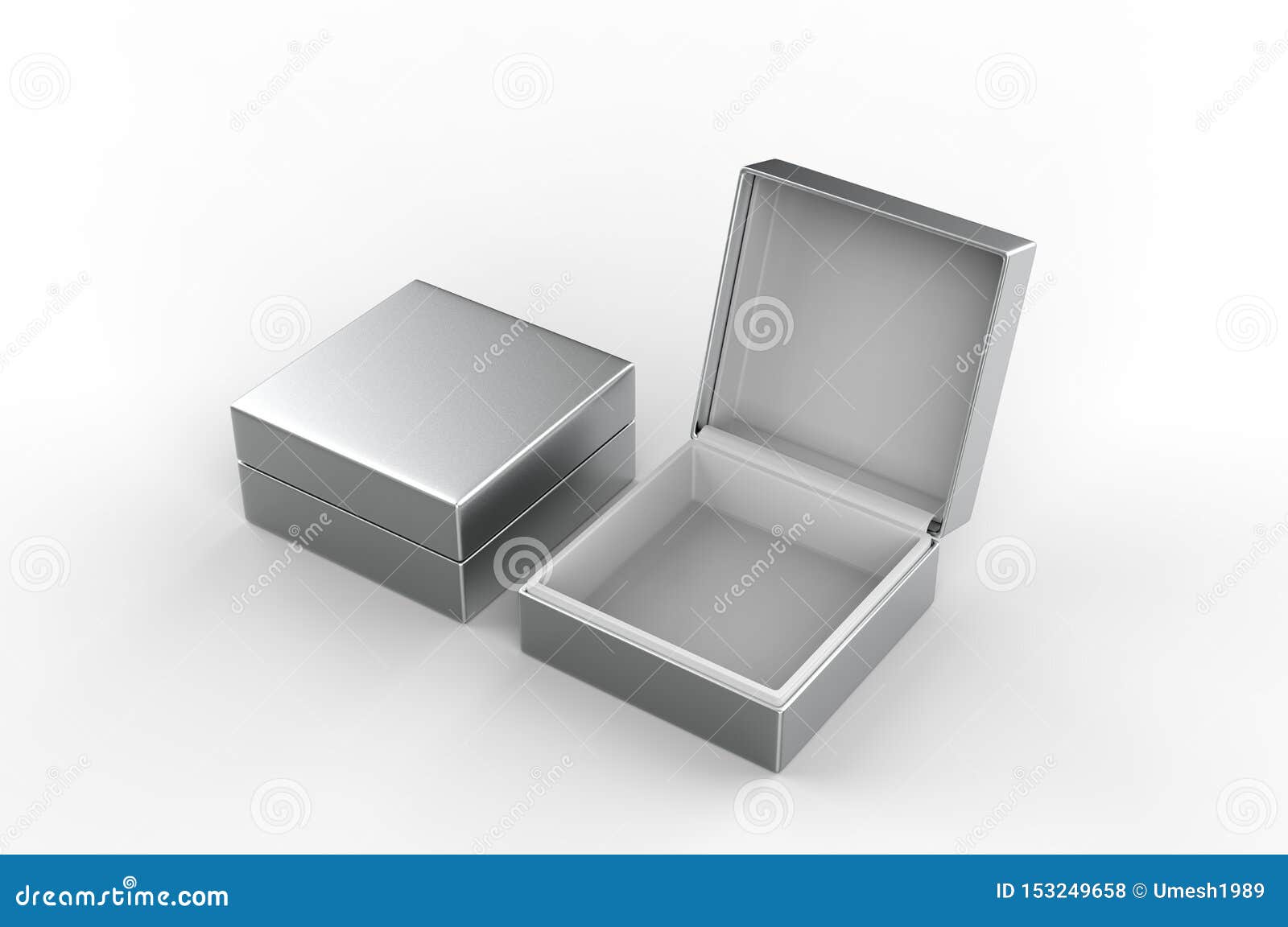 white blank luxury rigid box with inner foxing for branding presentation and mock up, 3d .