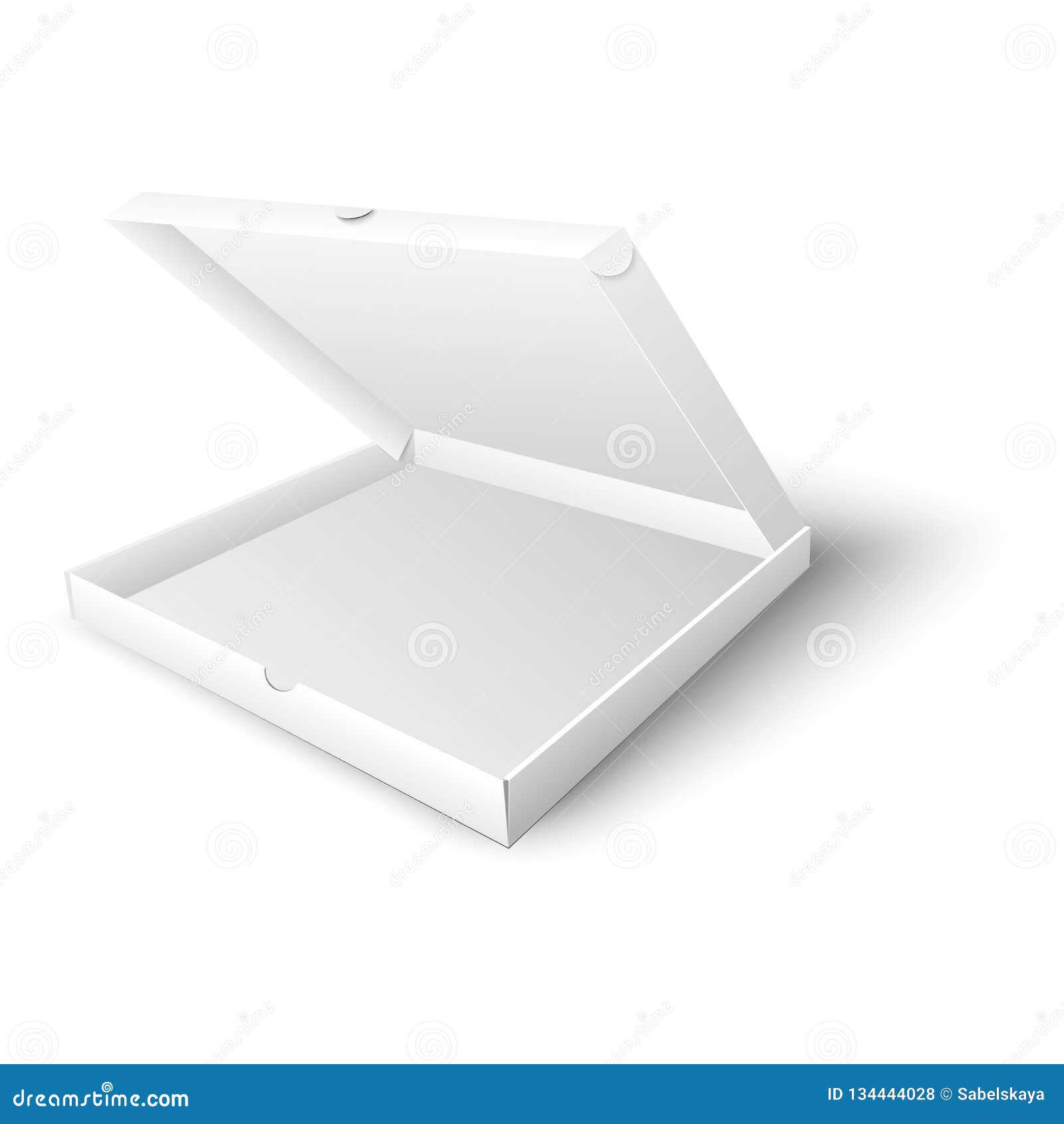 Download White Blank Open Pizza Box Mock Up Vector Illustration In ...
