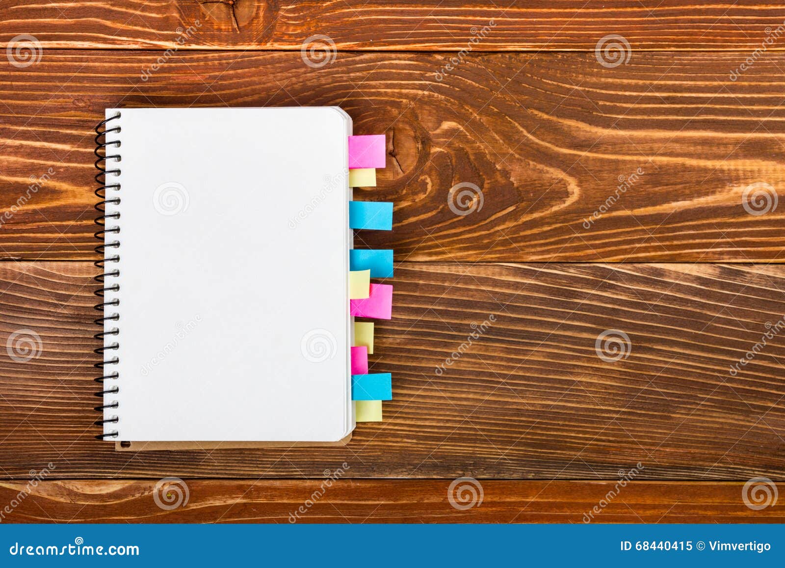 White Blank Paper Notepad Book at Office Worplace. Copy Space Stock