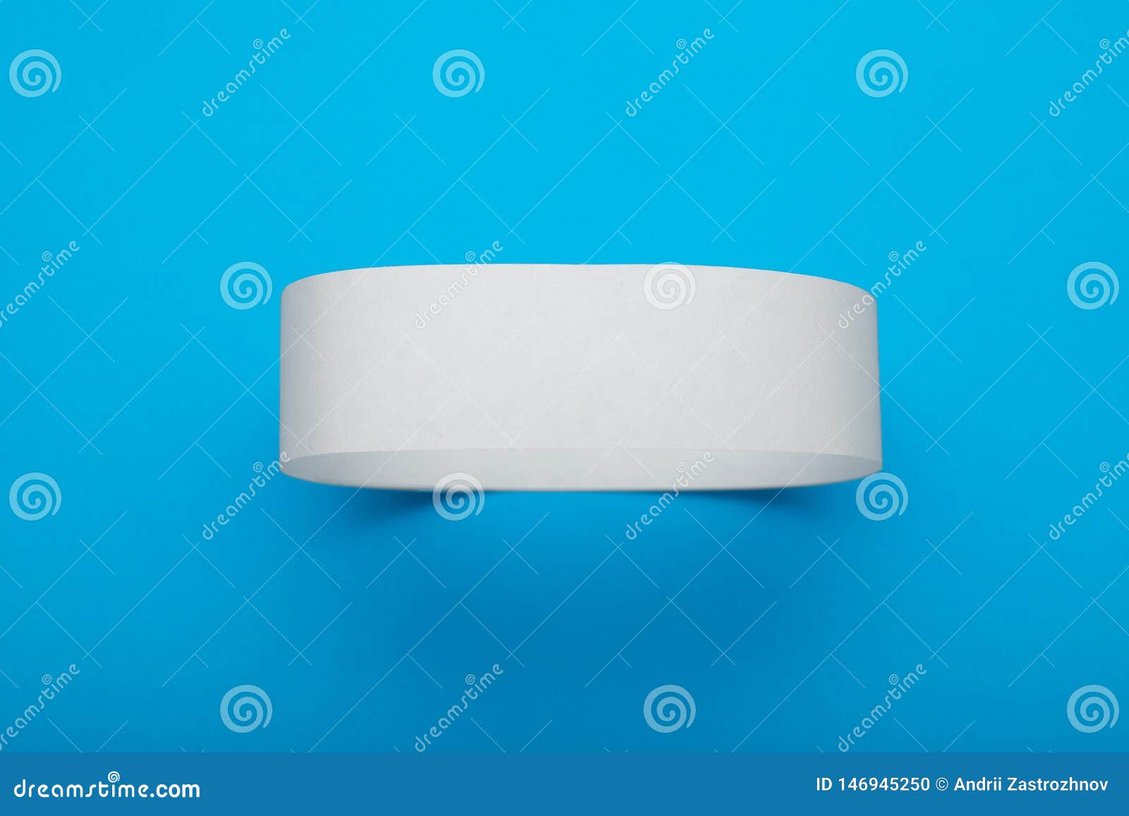 Download White Blank Paper Wristband, Bracelet Mockup On Blue ...