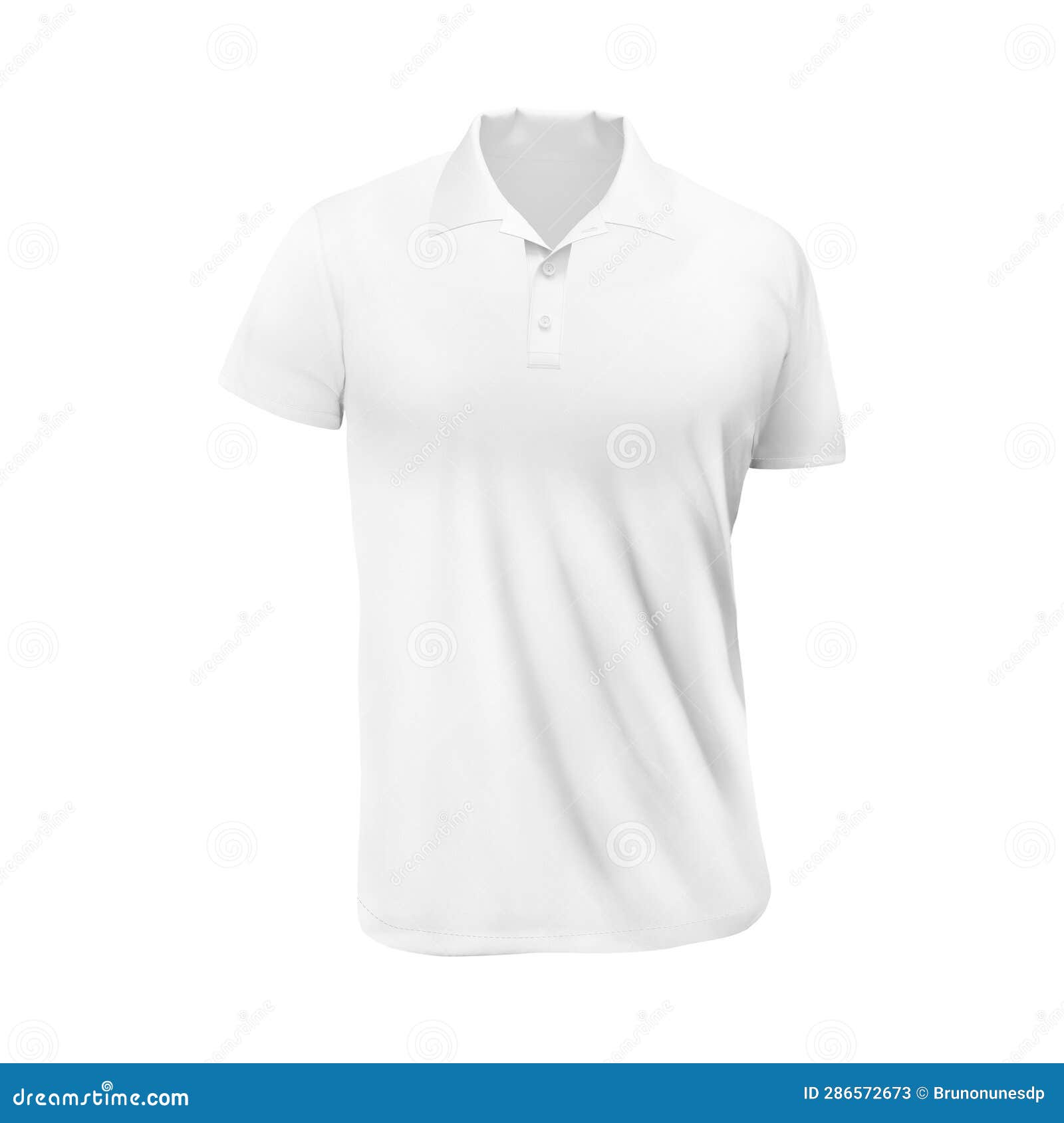 White Blank Polo T-shirt Template, Isolated on White Stock Image ...
