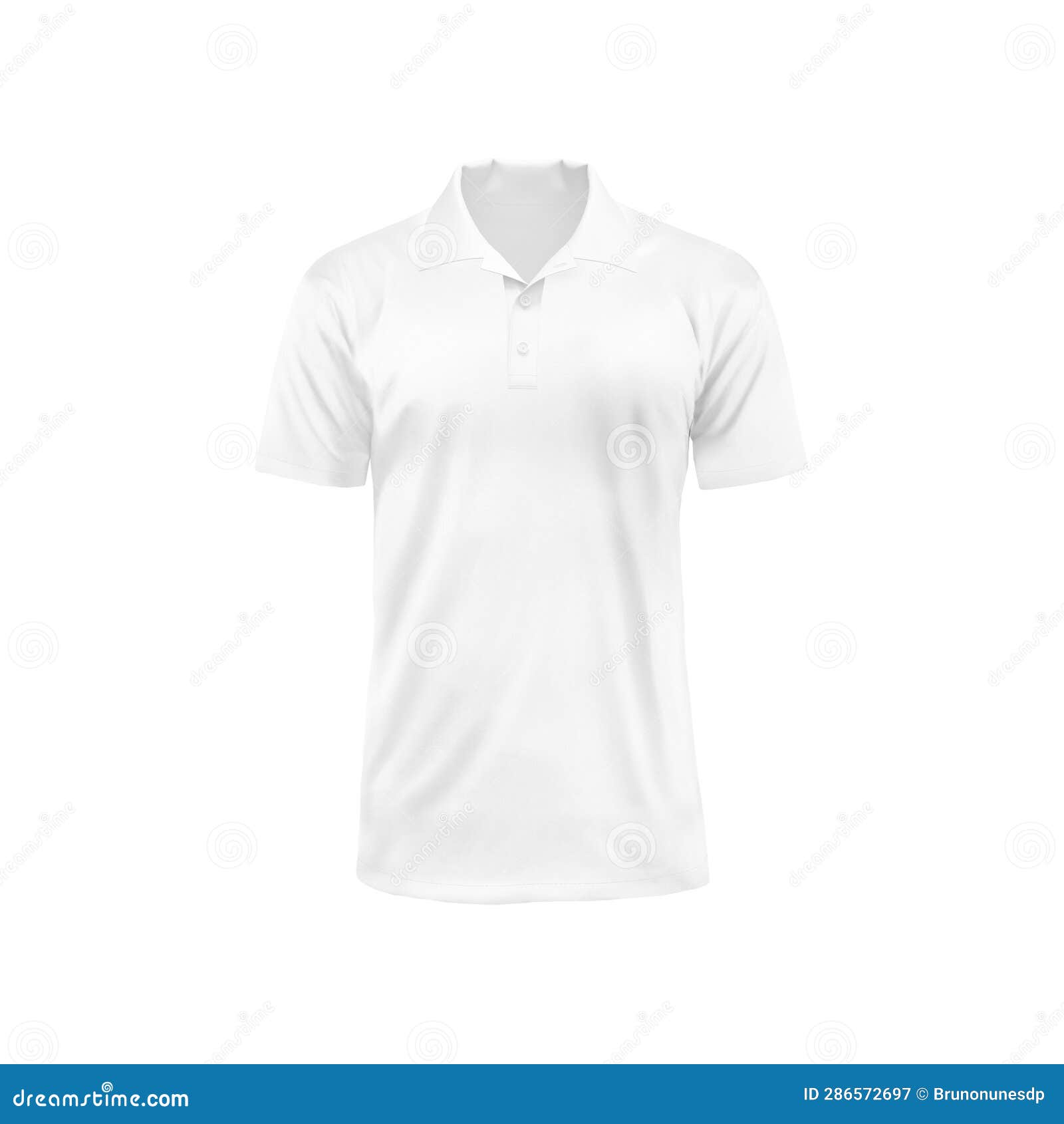 White Blank Polo T-shirt Template, Isolated on White Stock Image ...