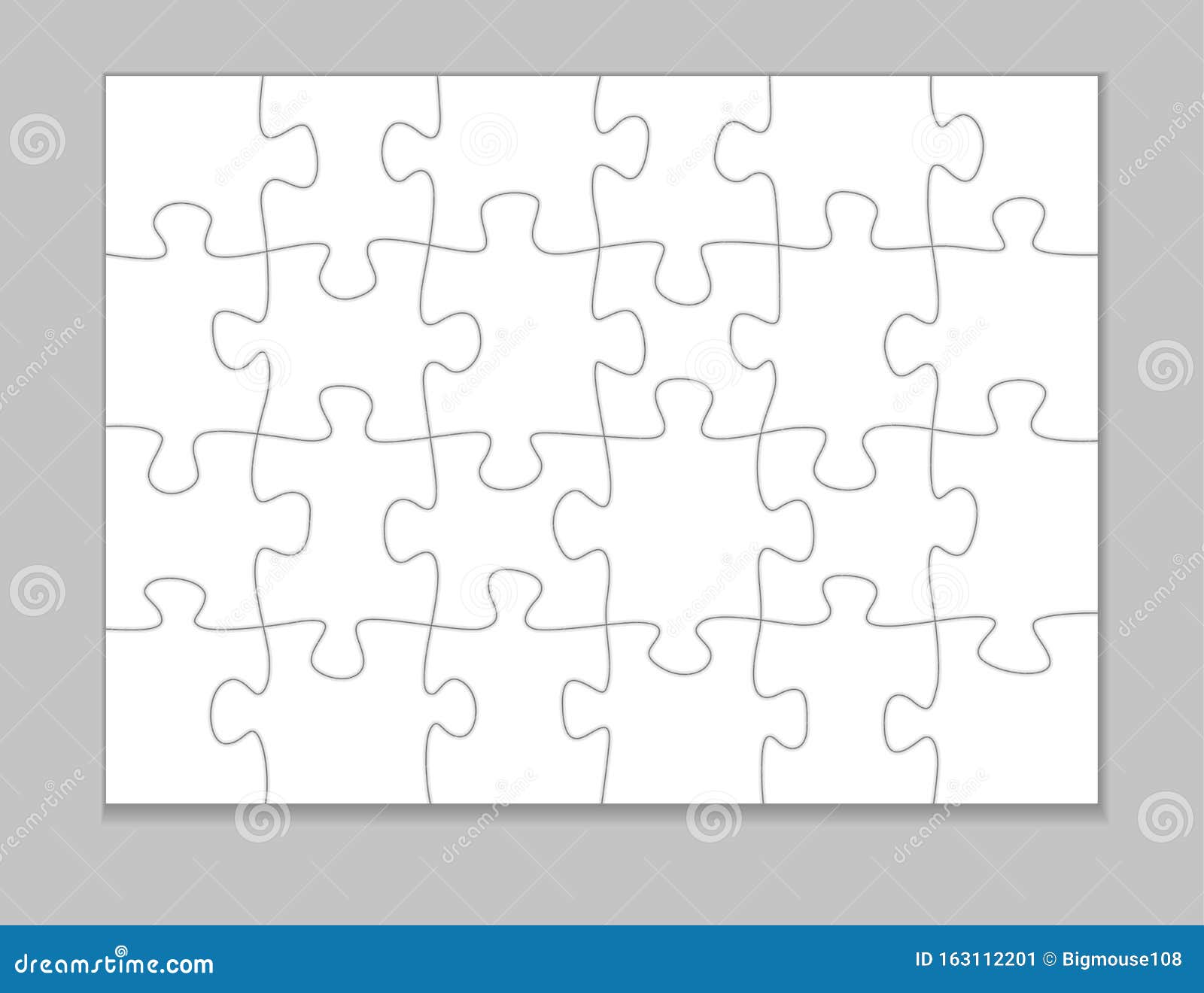 Download White Blank Puzzle Pieces Template Mockup. Vector Stock ...
