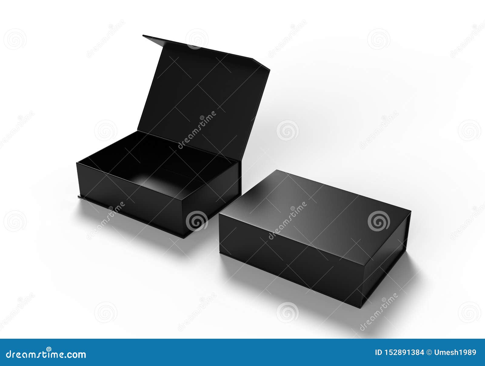 Download White Blank Rectangular Hard Cardboard Box For Branding Presentation And Mock Up Template, 3d ...