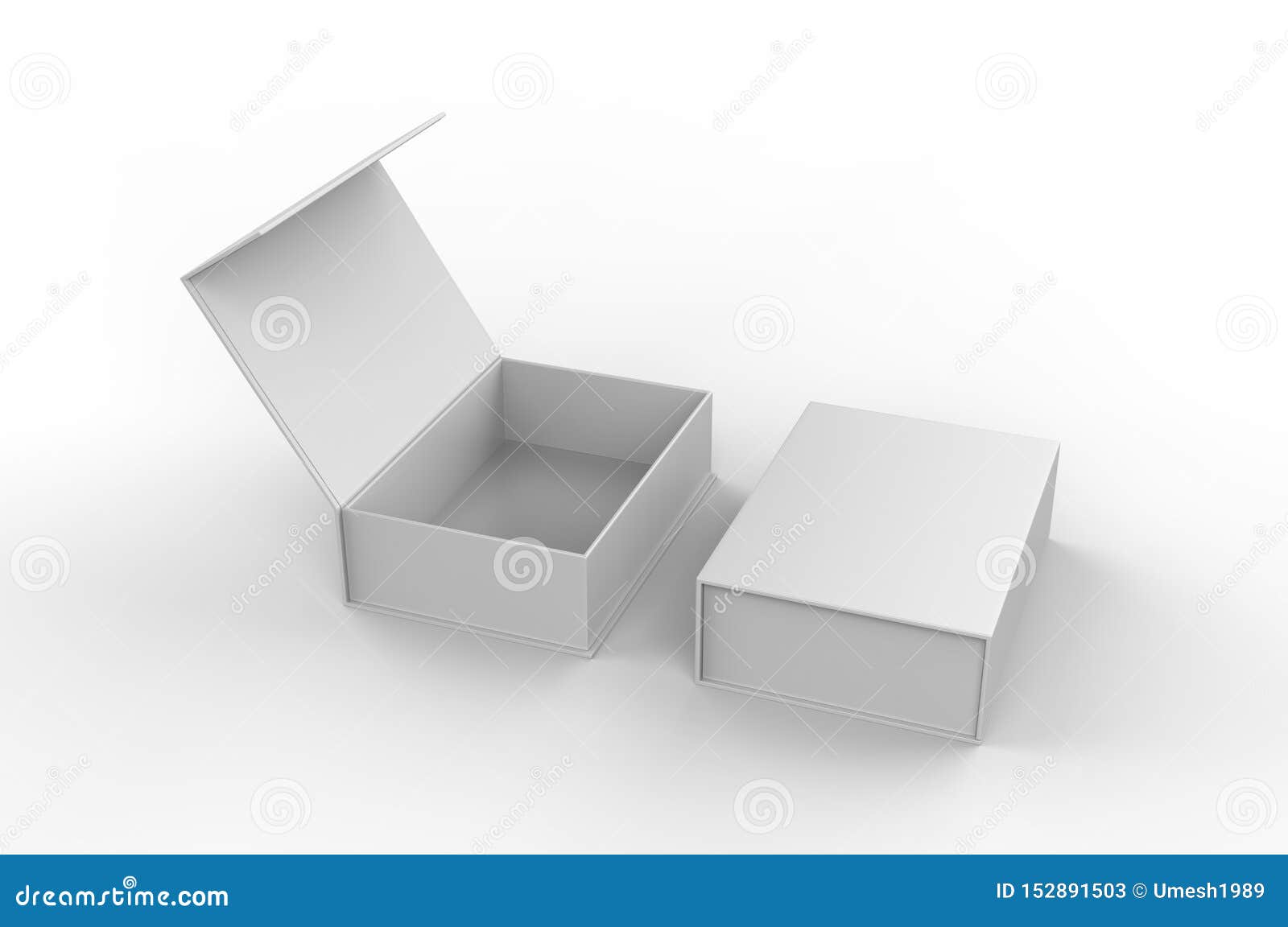 Download White Blank Rectangular Hard Cardboard Box For Branding ...