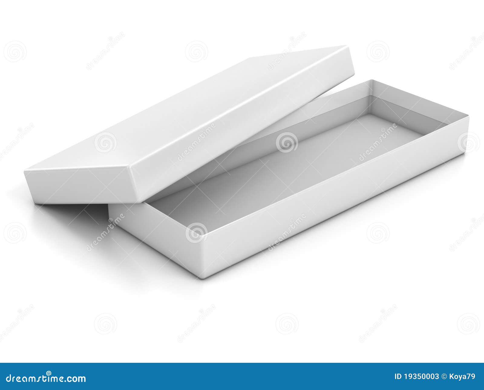 white blank shallow open box 