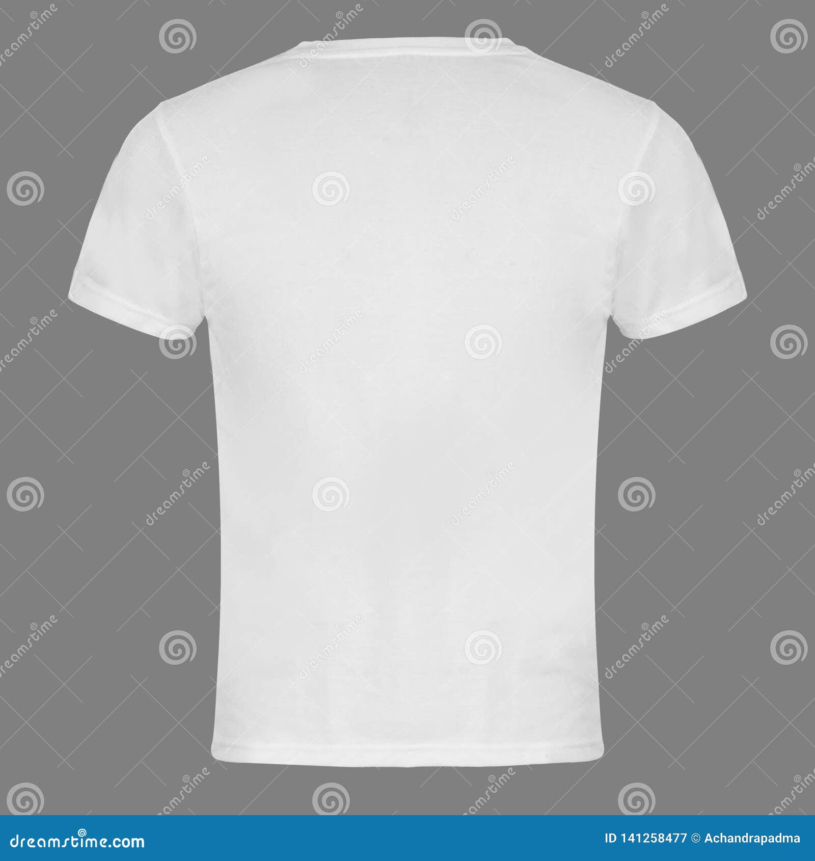 White Blank T Shirt Back Isolated In Gray Background Stock Image