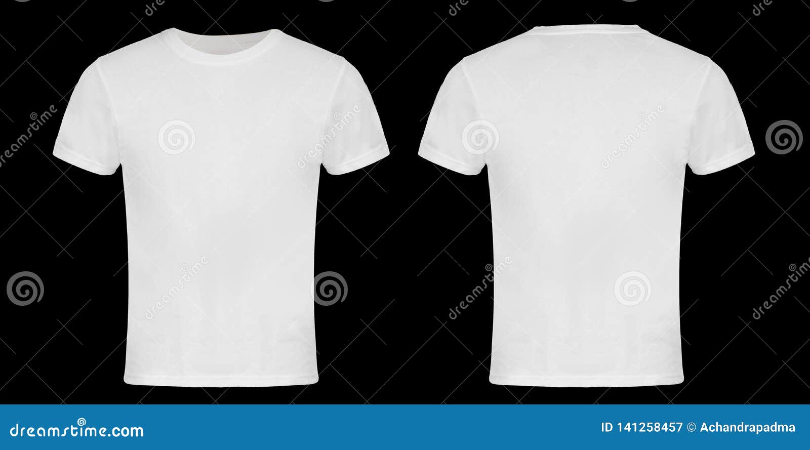 White Blank T-shirt Front and Back Stock Image - Image of isolated ...