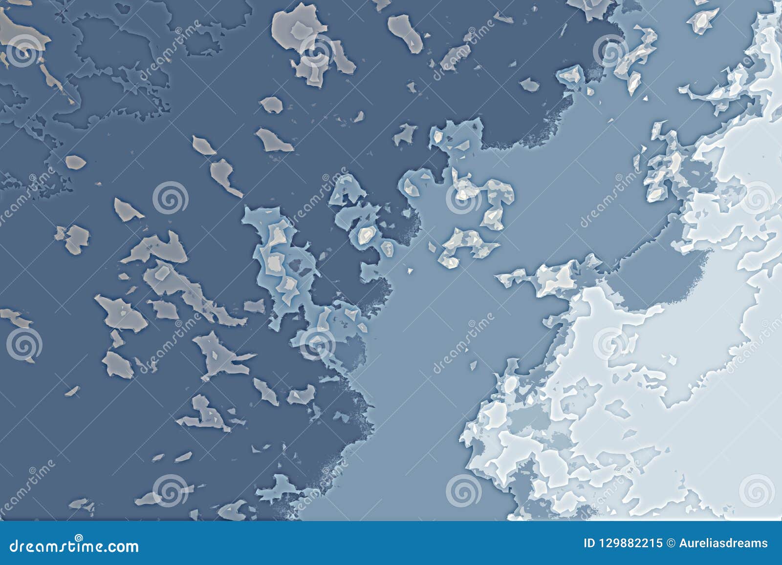 White and Blue Abstract Background Texture. Fantasy Map with North ...