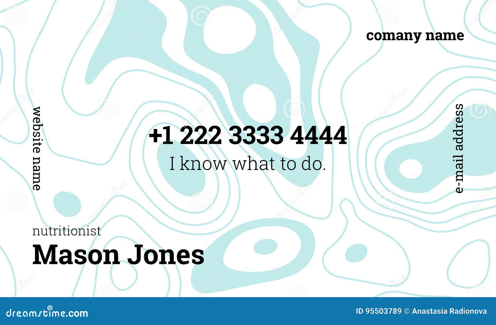 white and blue creative business card template