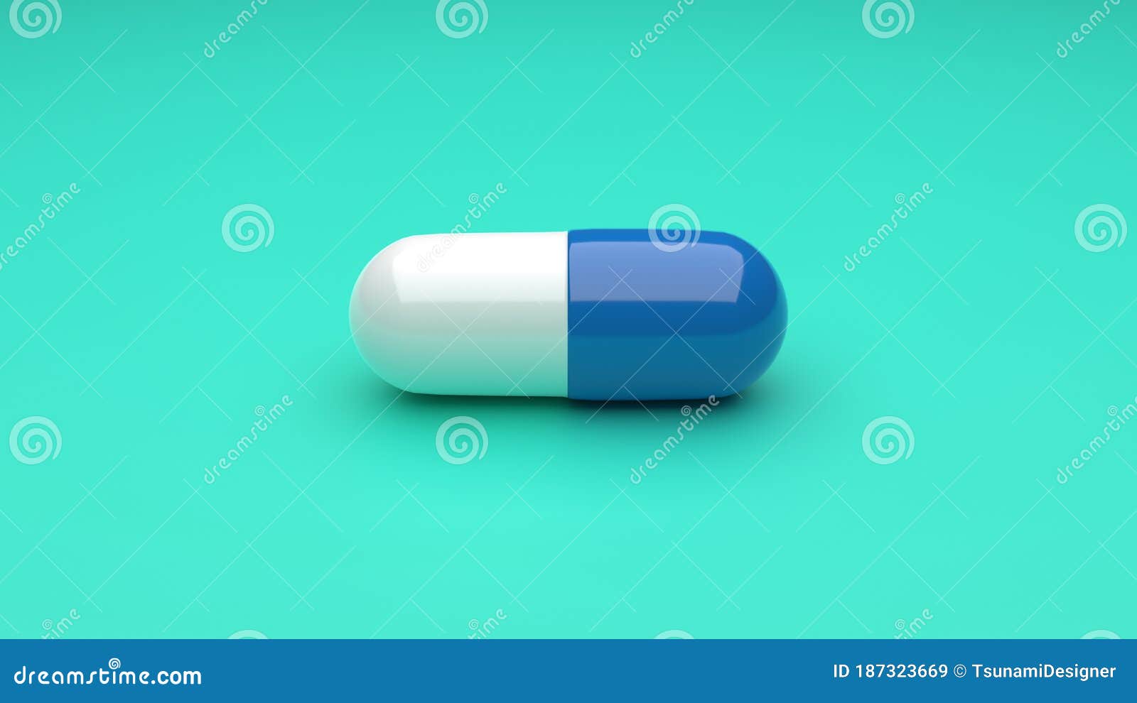 White Blue Pills Isolated On Green Background Stock Illustration Illustration Of Abstract