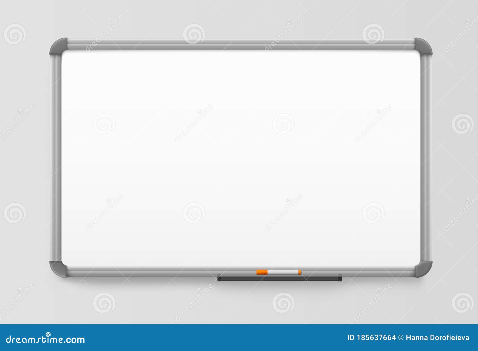 Download White Board Office Board Plastic Frame Realistic Stock Vector Illustration Of Display Notice 185637664