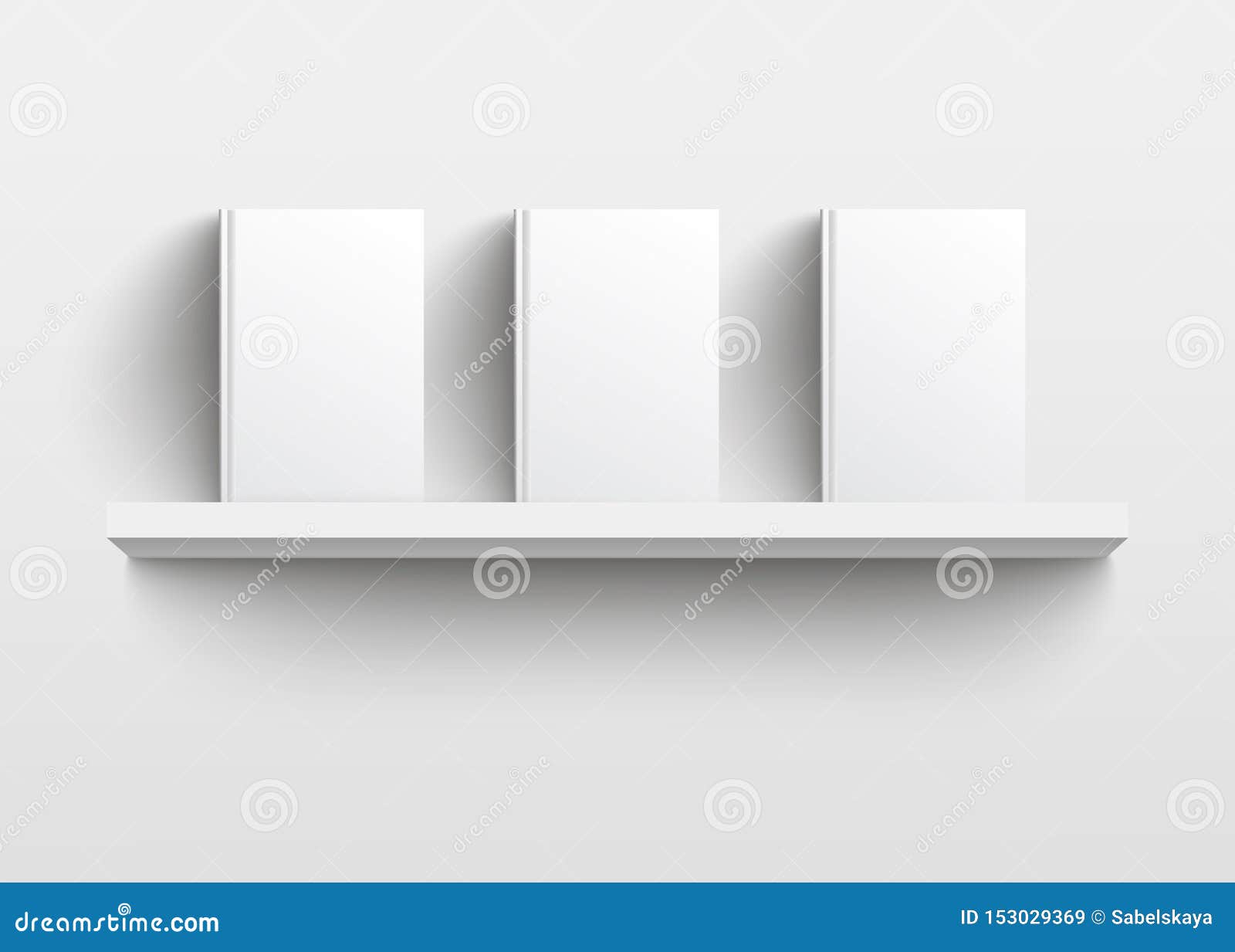White Book Shelf Mockup With Three Books Realistic Blank Template Design With Empty Hard Covers Facing Front Stock Vector Illustration Of Modern Display White Book Shelf Mockup With Three Books Realistic Blank Template Design With Empty Hard Covers Facing Front Stock Vector Illustration Of Modern Display
