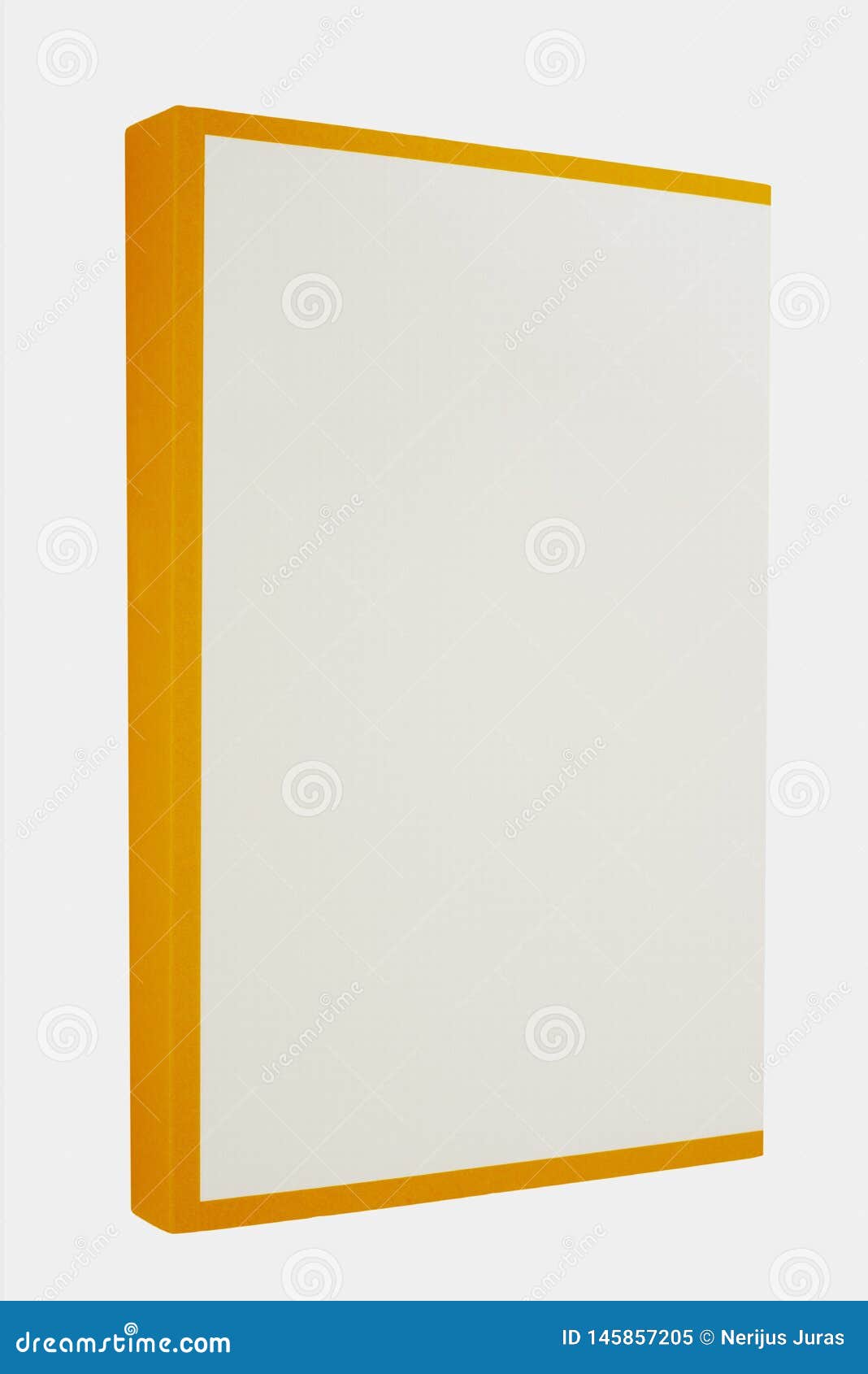 White Book with Yellow Spine Isolated on White Background. Stock Image Image of collection