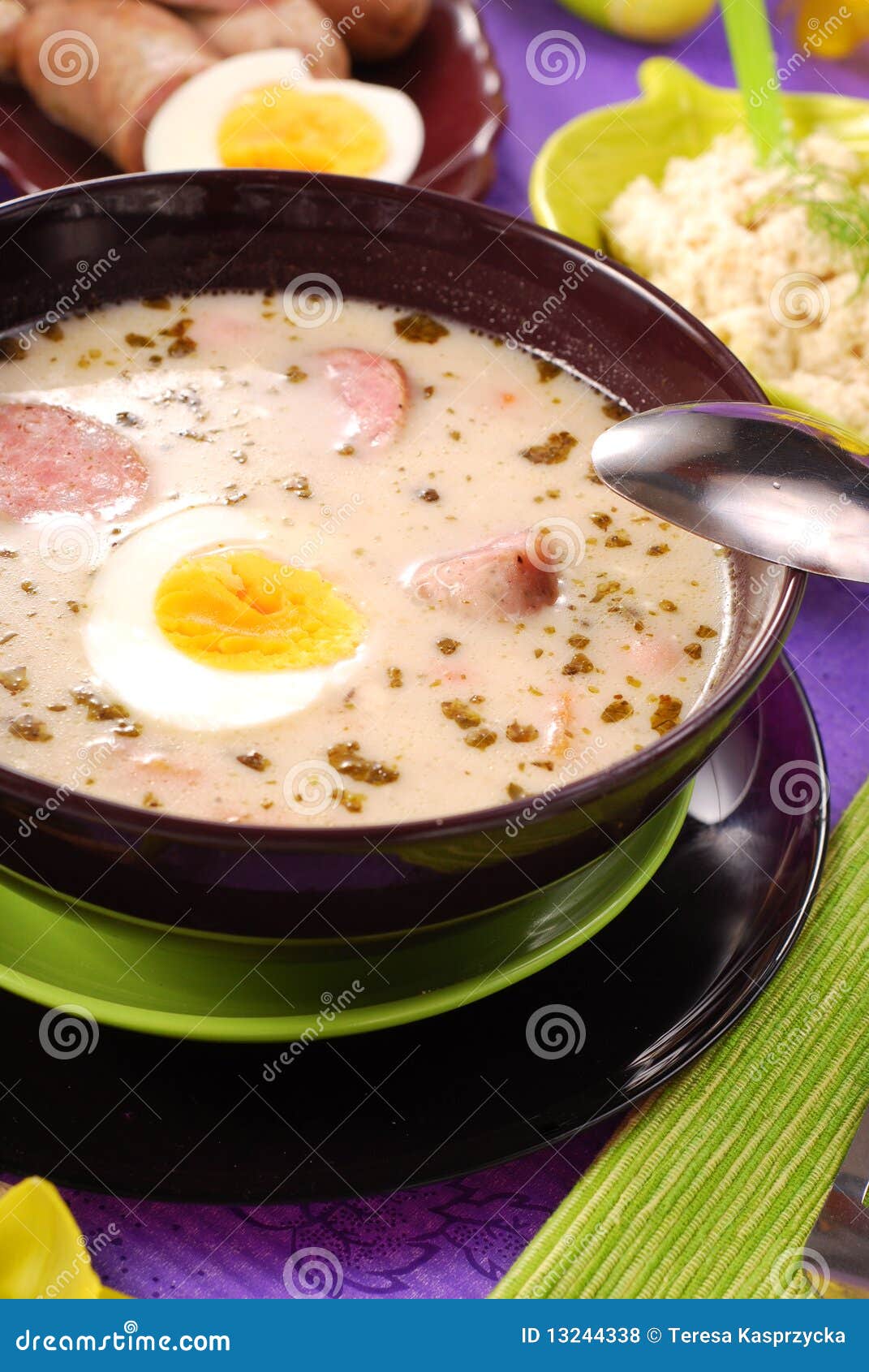 White Borscht with Horseradish for Easter Stock Photo Image of