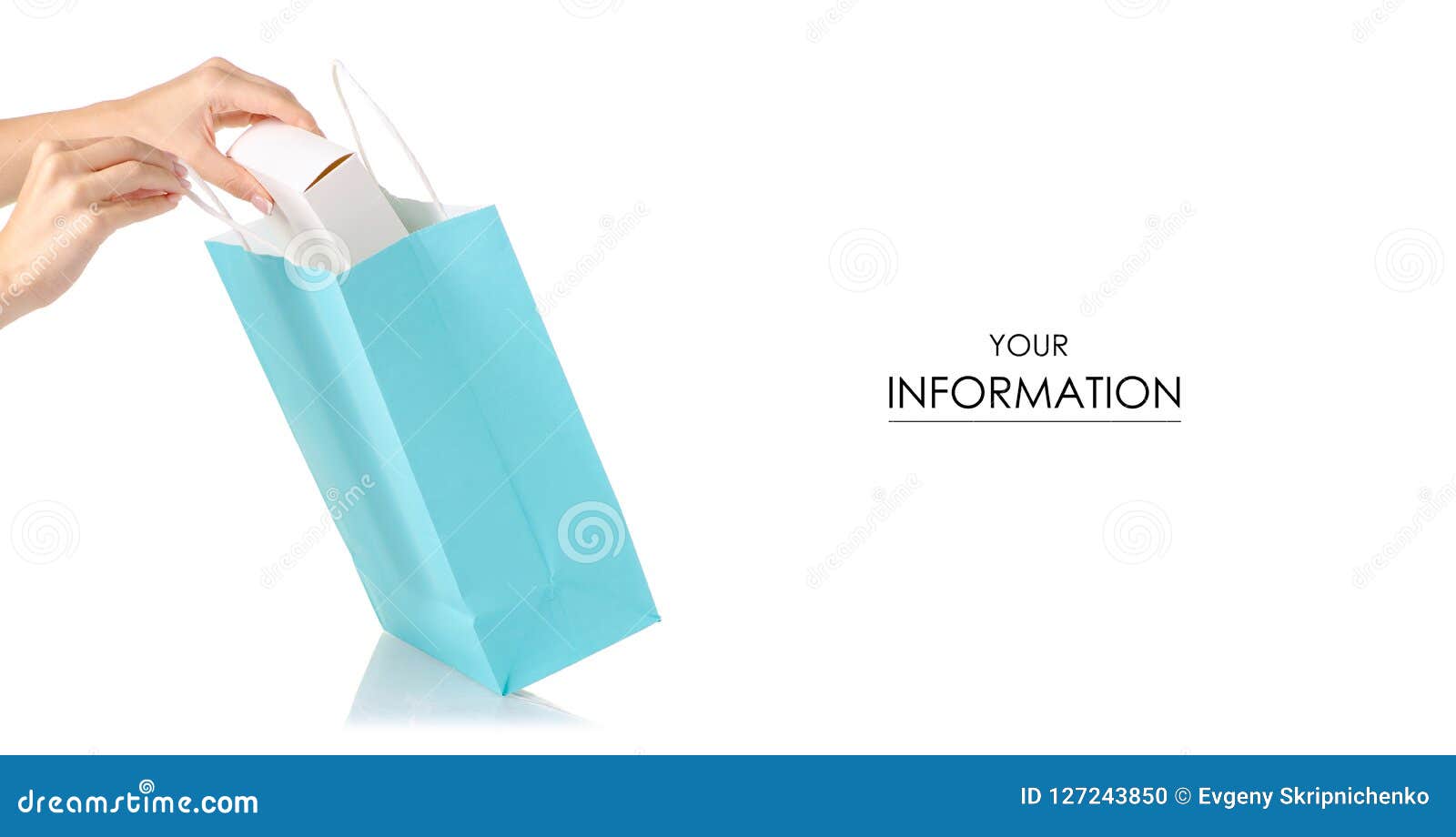 White Box in Hand Paper Bag Package Pattern Stock Photo Image of