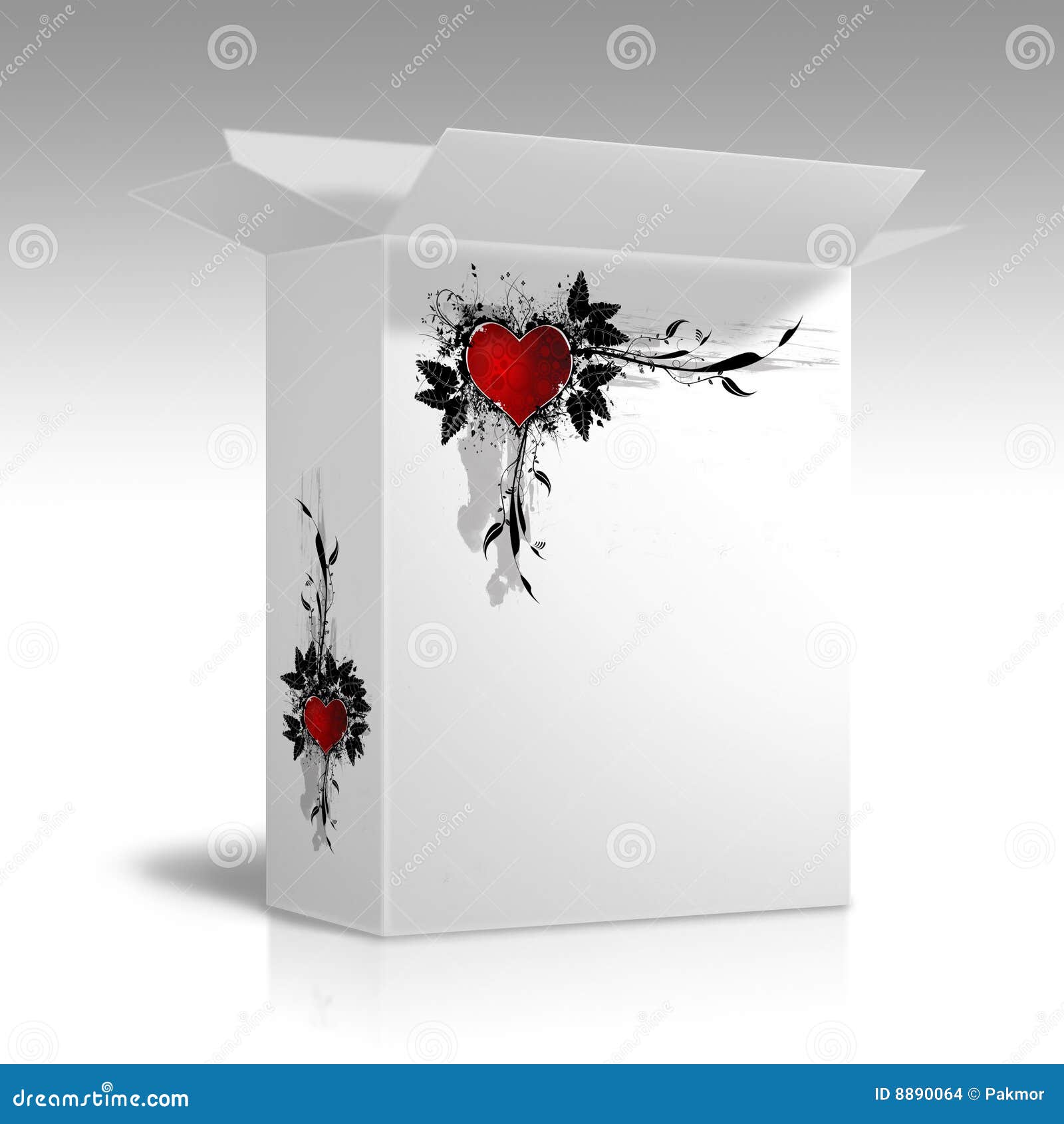 white box with a heart 
