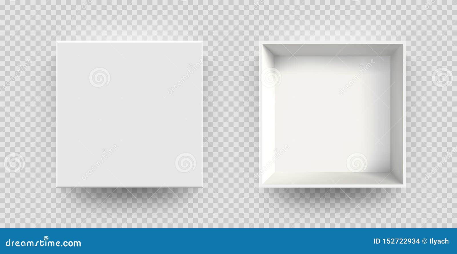Download White Box Mock Up Vector 3D Model Top View. Isolated Blank ...