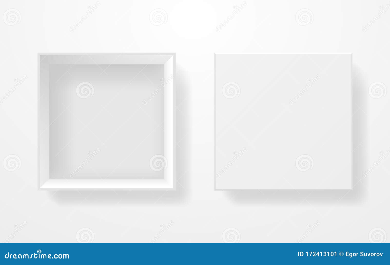 Download White Box Mockup Top View. Realistic Template On Light ...