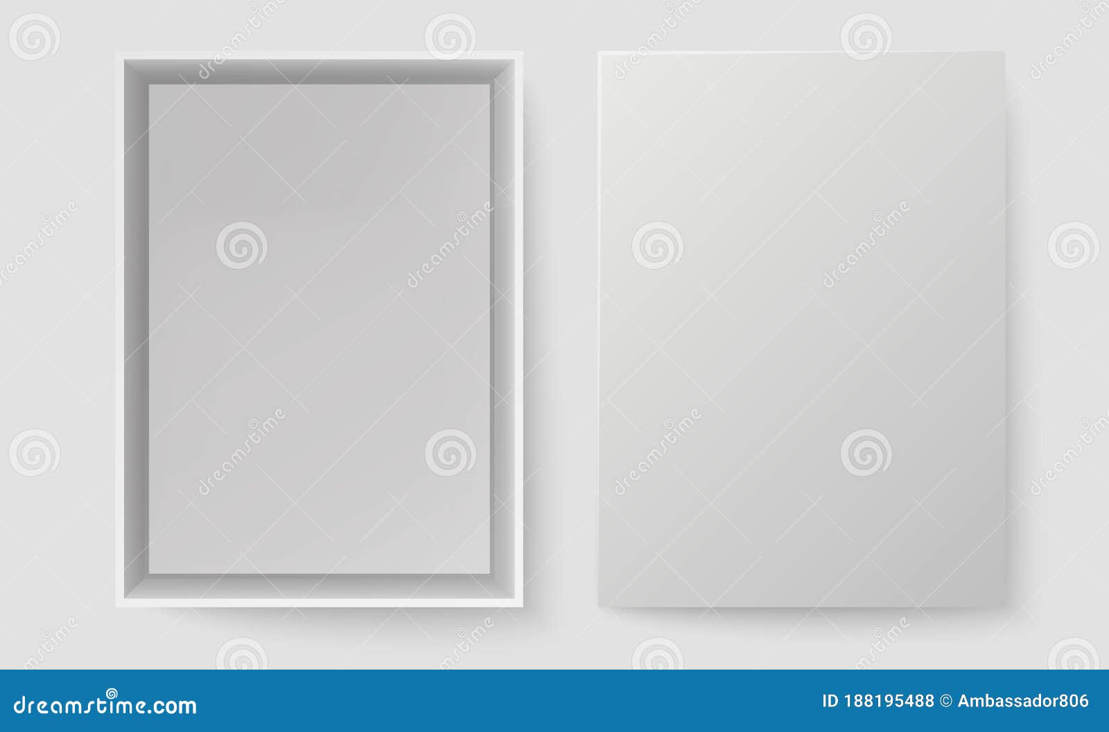 Download White Box Top View. Open Pack Box Mock Up. Empty Blank ...