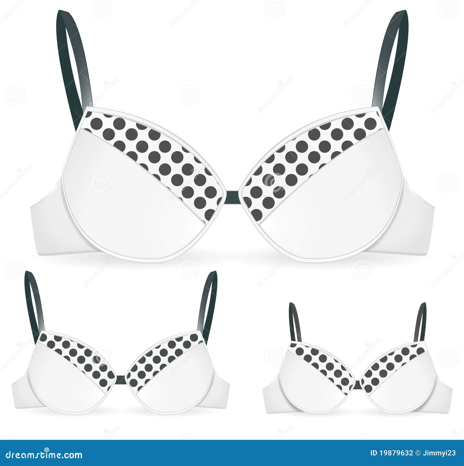 Three White Brassieres with Cups of Different Sizes Stock Vector -  Illustration of large, measure: 215976713