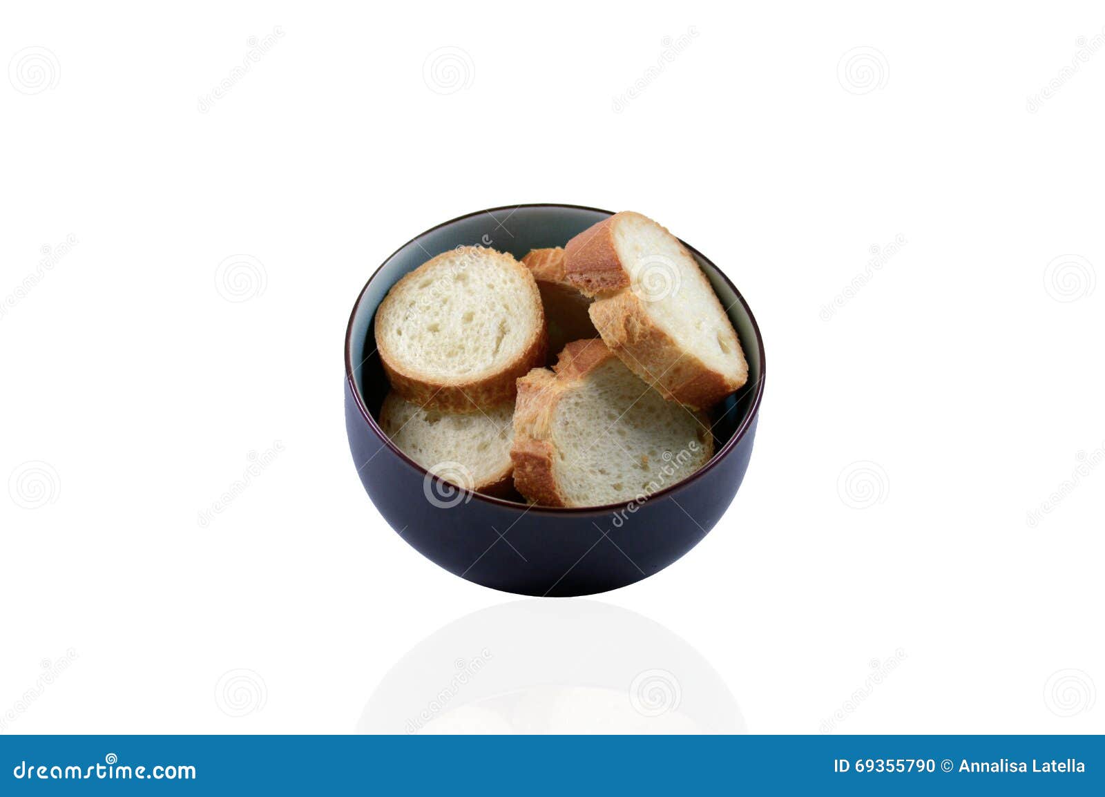 White Bread in Ceramic Bowl Stock Photo Image of slices, kitchen