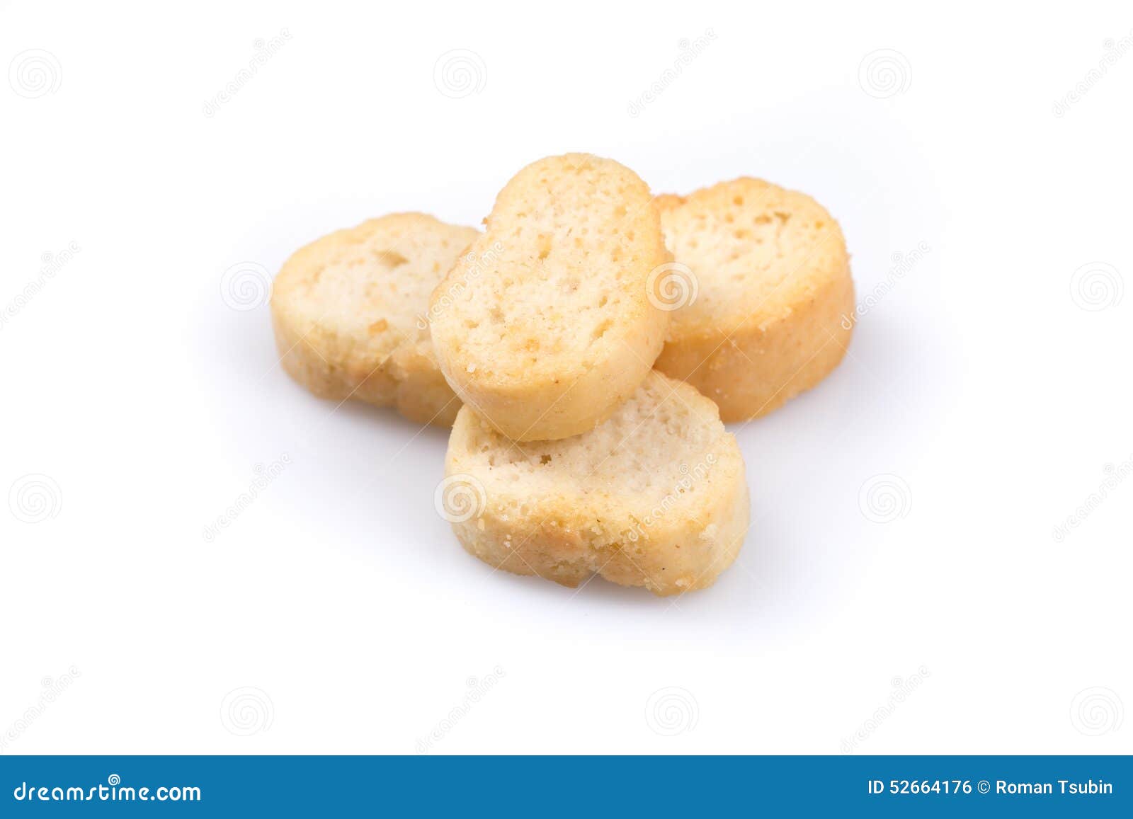White Bread Croutons on a White Background Stock Photo Image of snack