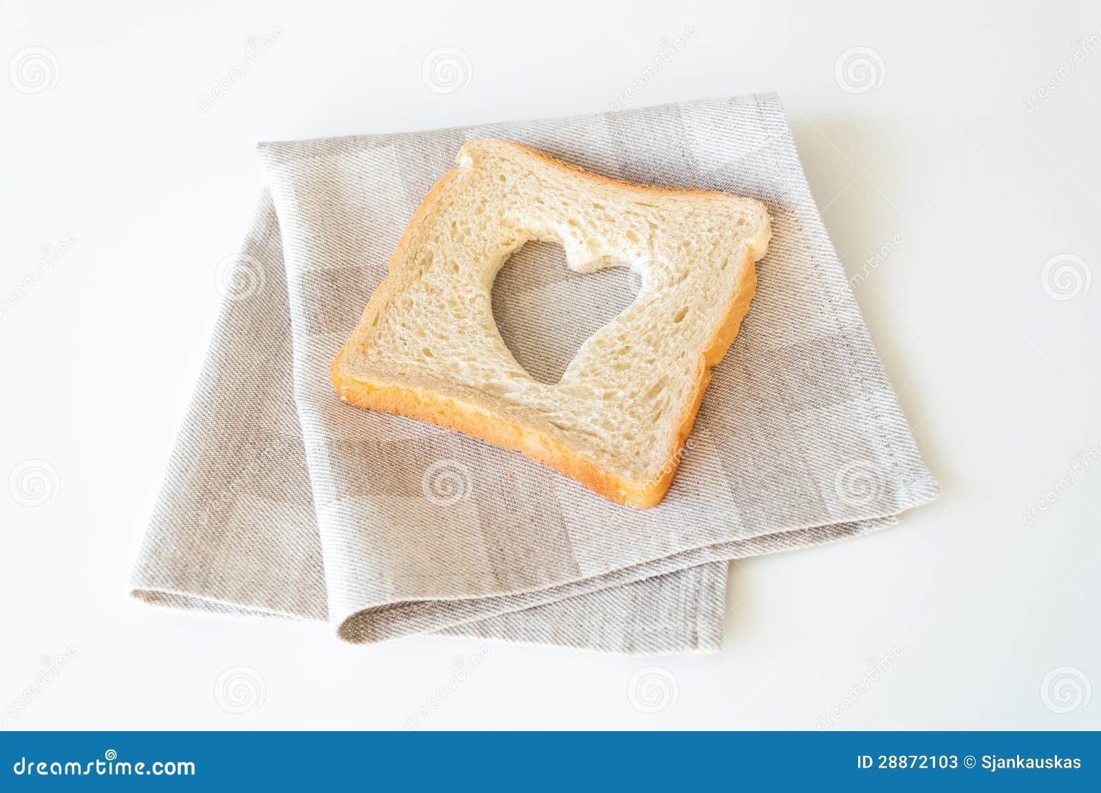 White bread heart shaped stock image. Image of linen 28872103