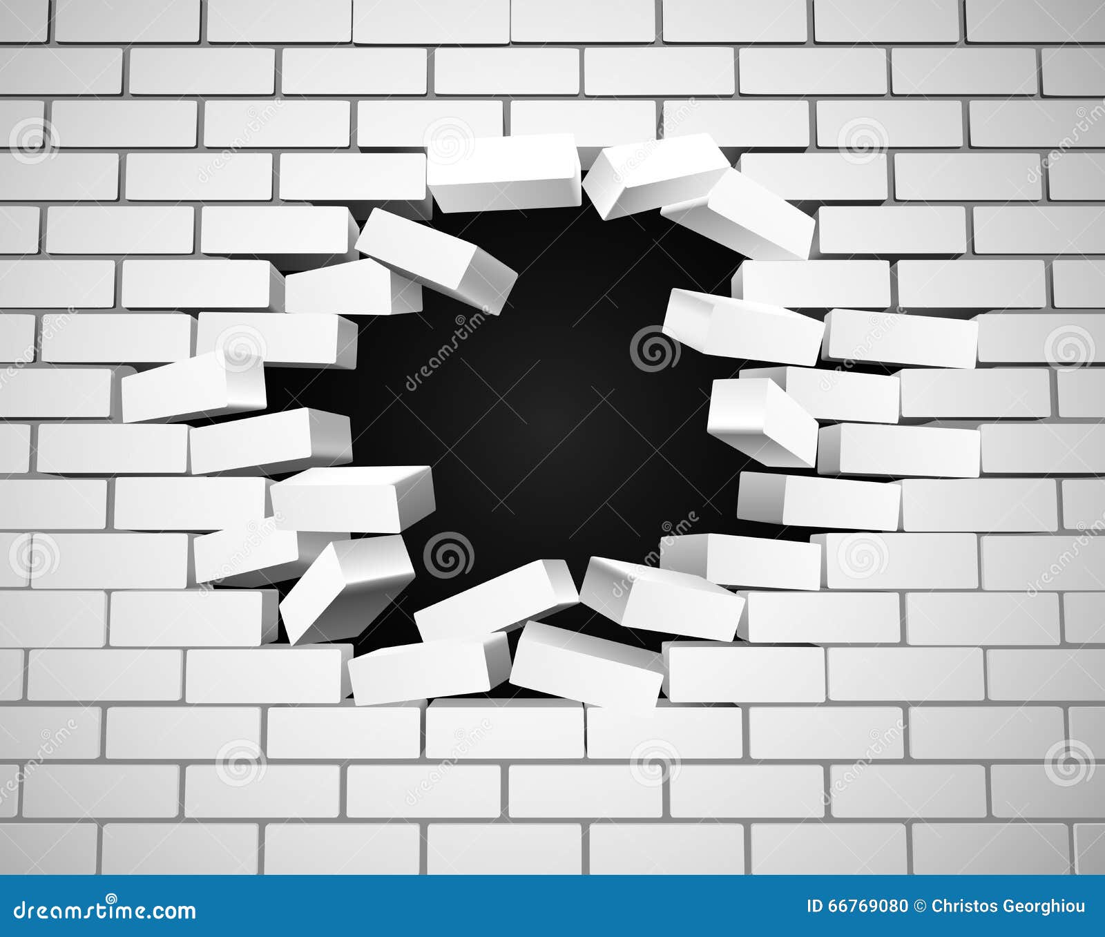 White Breaking Wall stock vector. Illustration of building 66769080