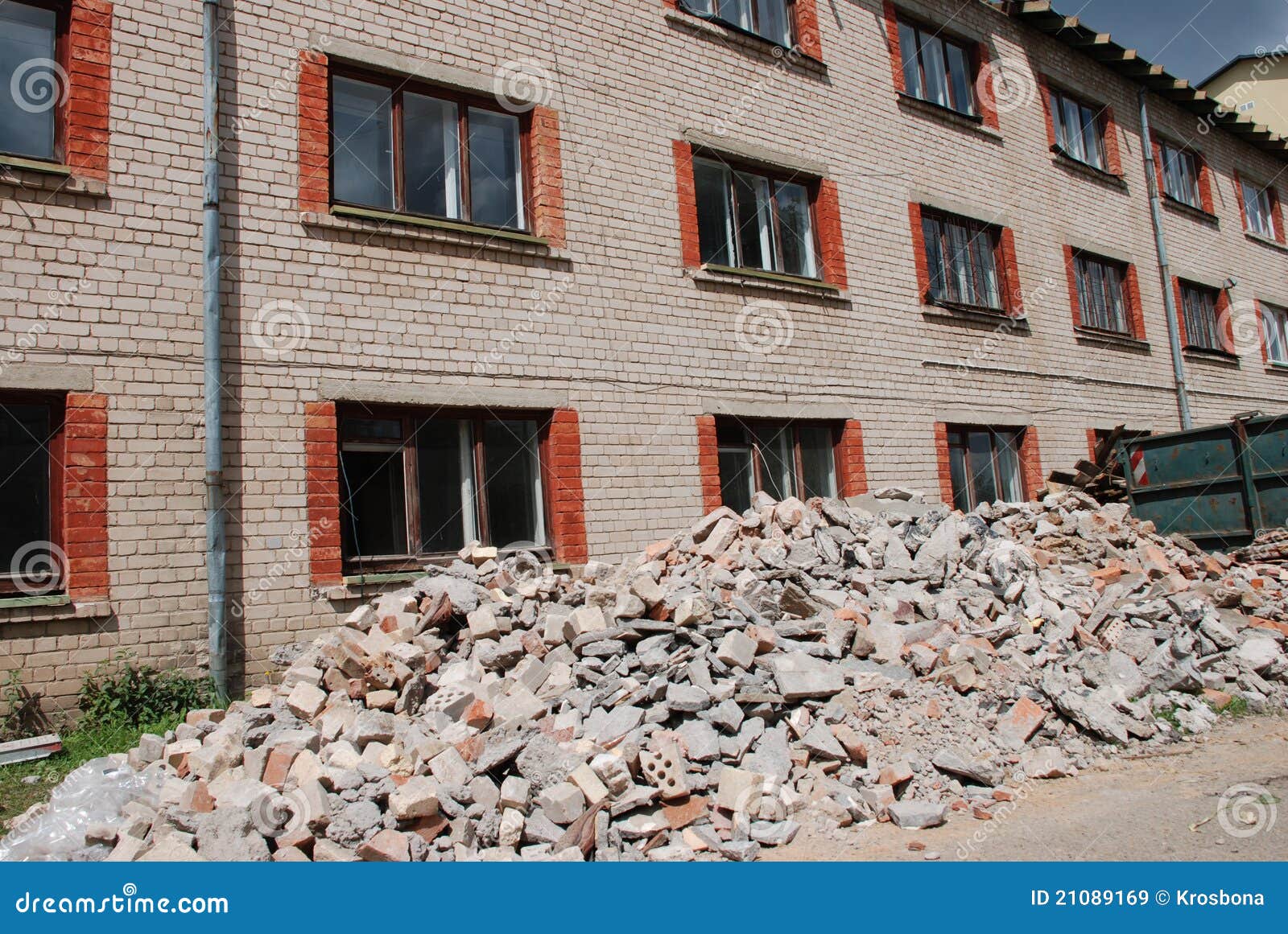 White Brick House Renovation Stock Image Image of exterior, dirty
