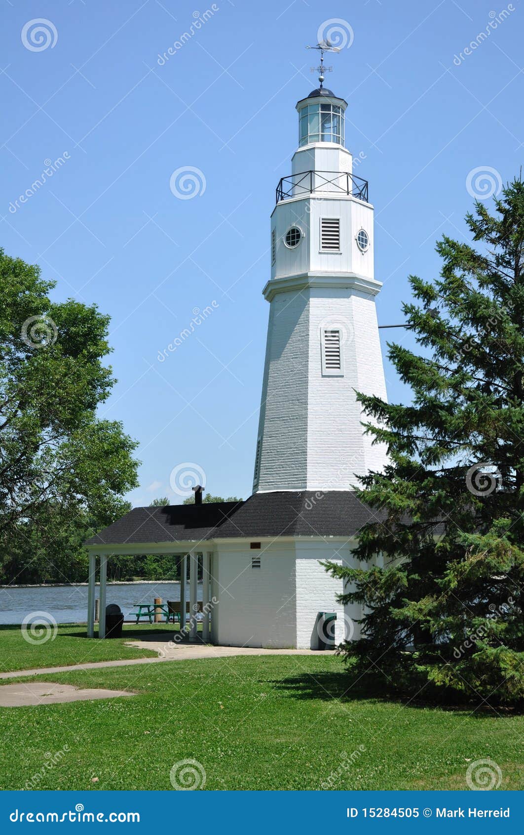 White Brick Lighthouse stock image. Image of building 15284505