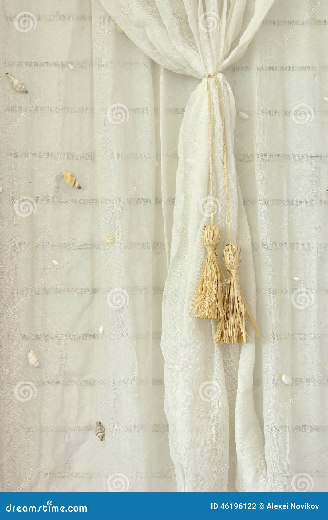 White Brick Wall Decorated with Net Curtain Stock Photo Image of